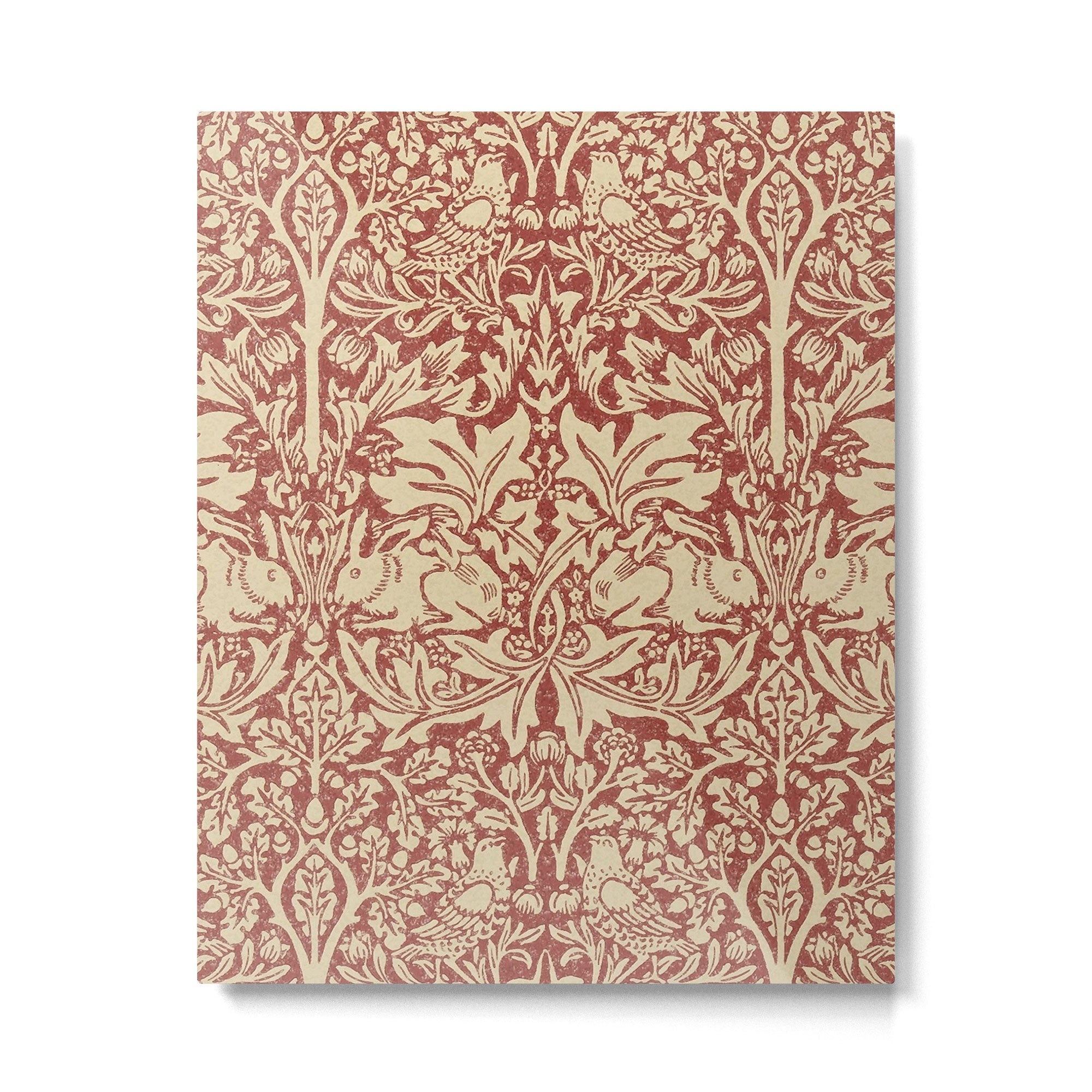 William Morris Brer Rabbit Church Red Biscuit Vintage Pattern  Metal Print | TeksDecor