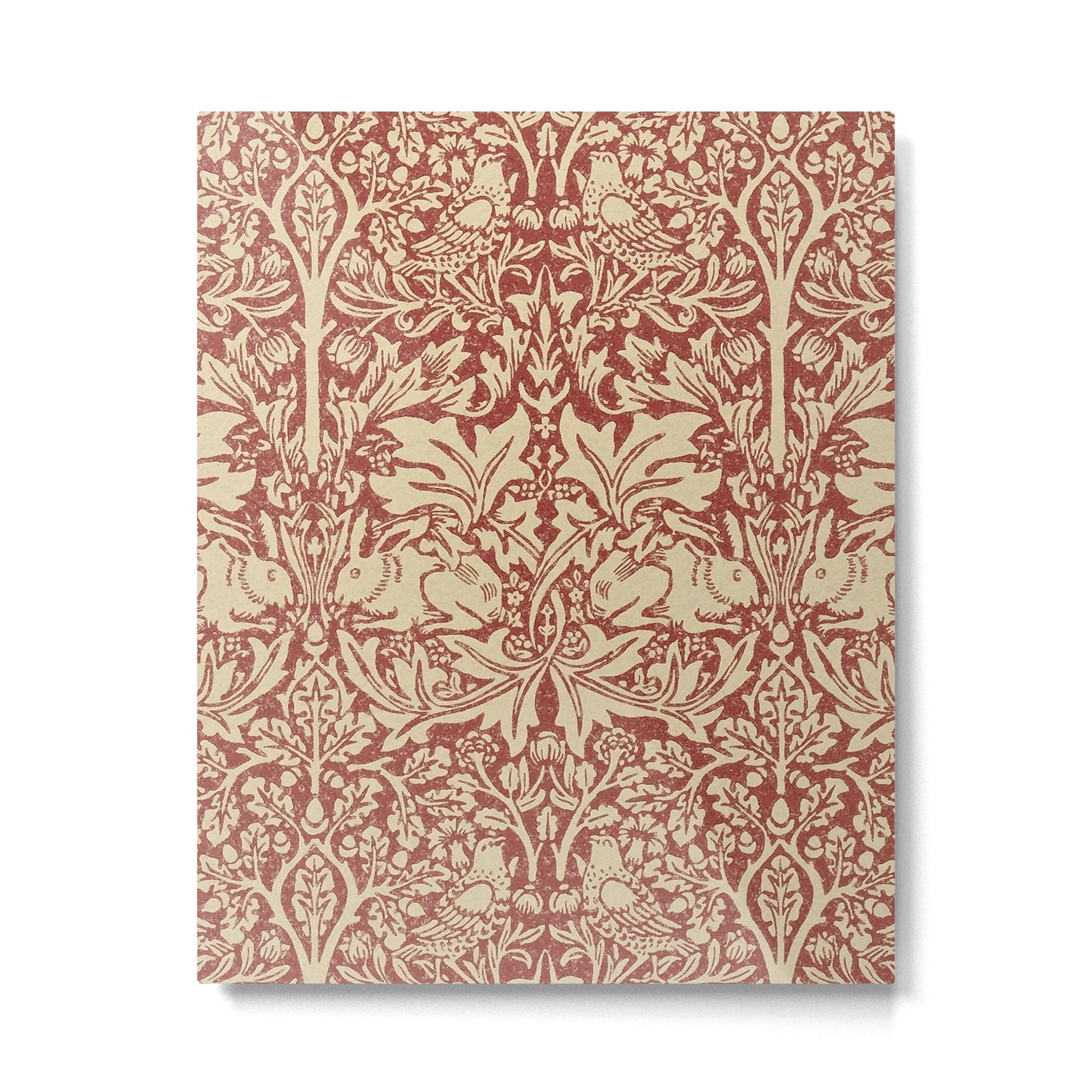 William Morris Brer Rabbit Church Red Biscuit Vintage Pattern  Metal Print | TeksDecor