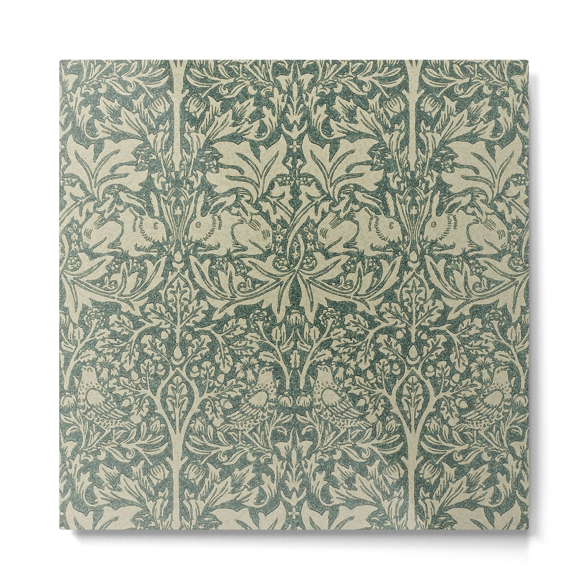 William Morris Brer Rabbit Forest Green Manilla Vintage Pattern Metal Print | TeksDecor