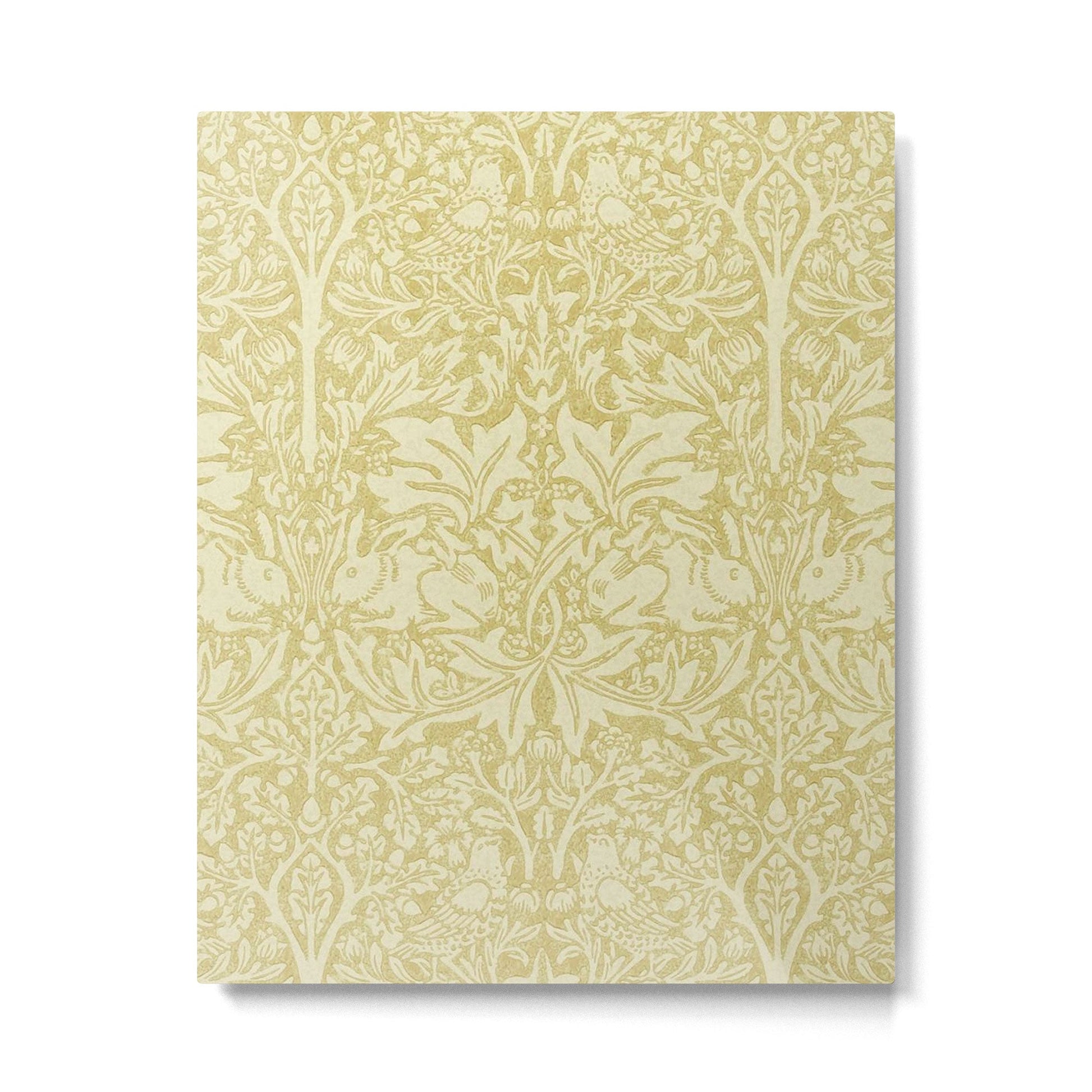 William Morris Brer Rabbit Golden Manilla Ivory Pattern  Metal Print | TeksDecor