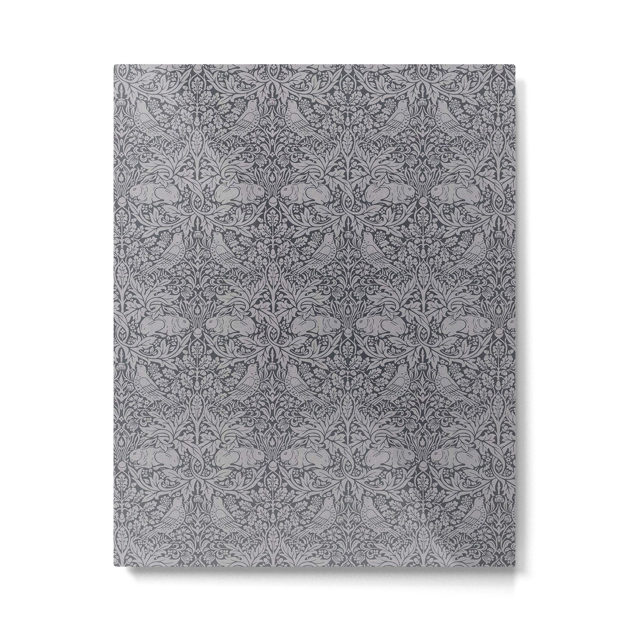 William Morris Brer Rabbit Ink Silver Vintage Pattern Metal Print | TeksDecor