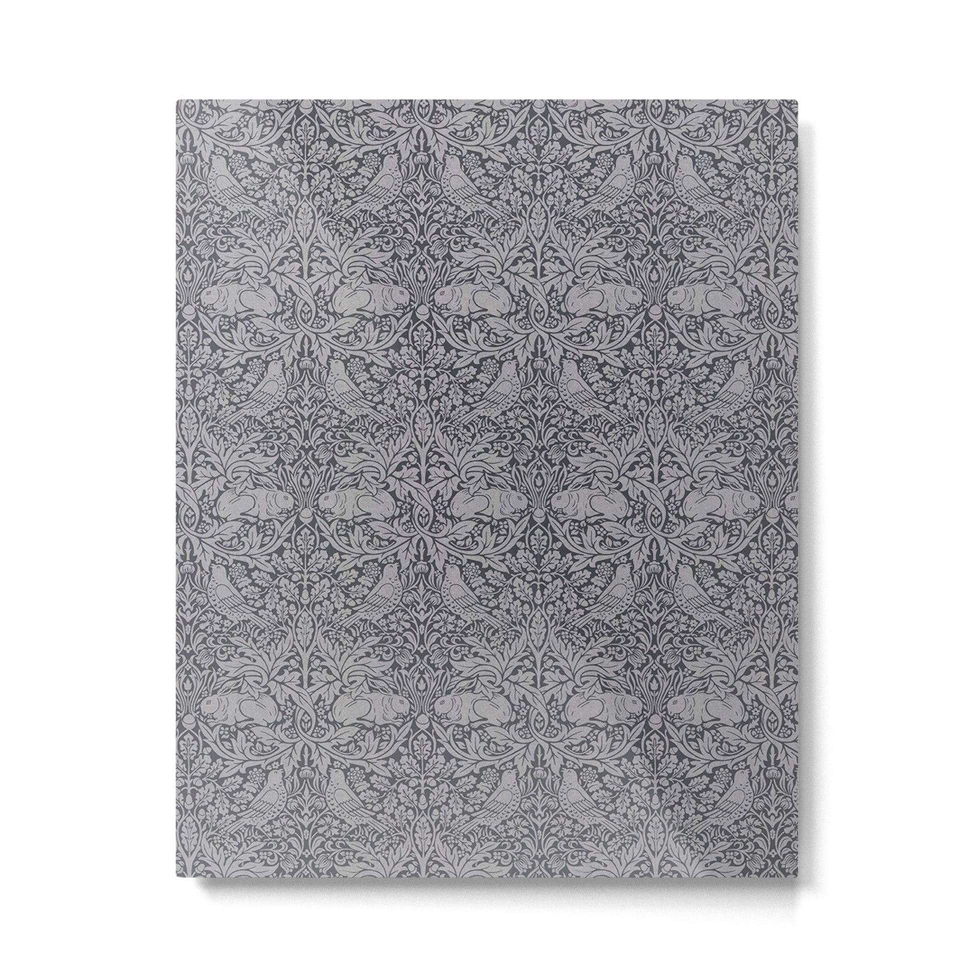 William Morris Brer Rabbit Ink Silver Vintage Pattern Metal Print | TeksDecor