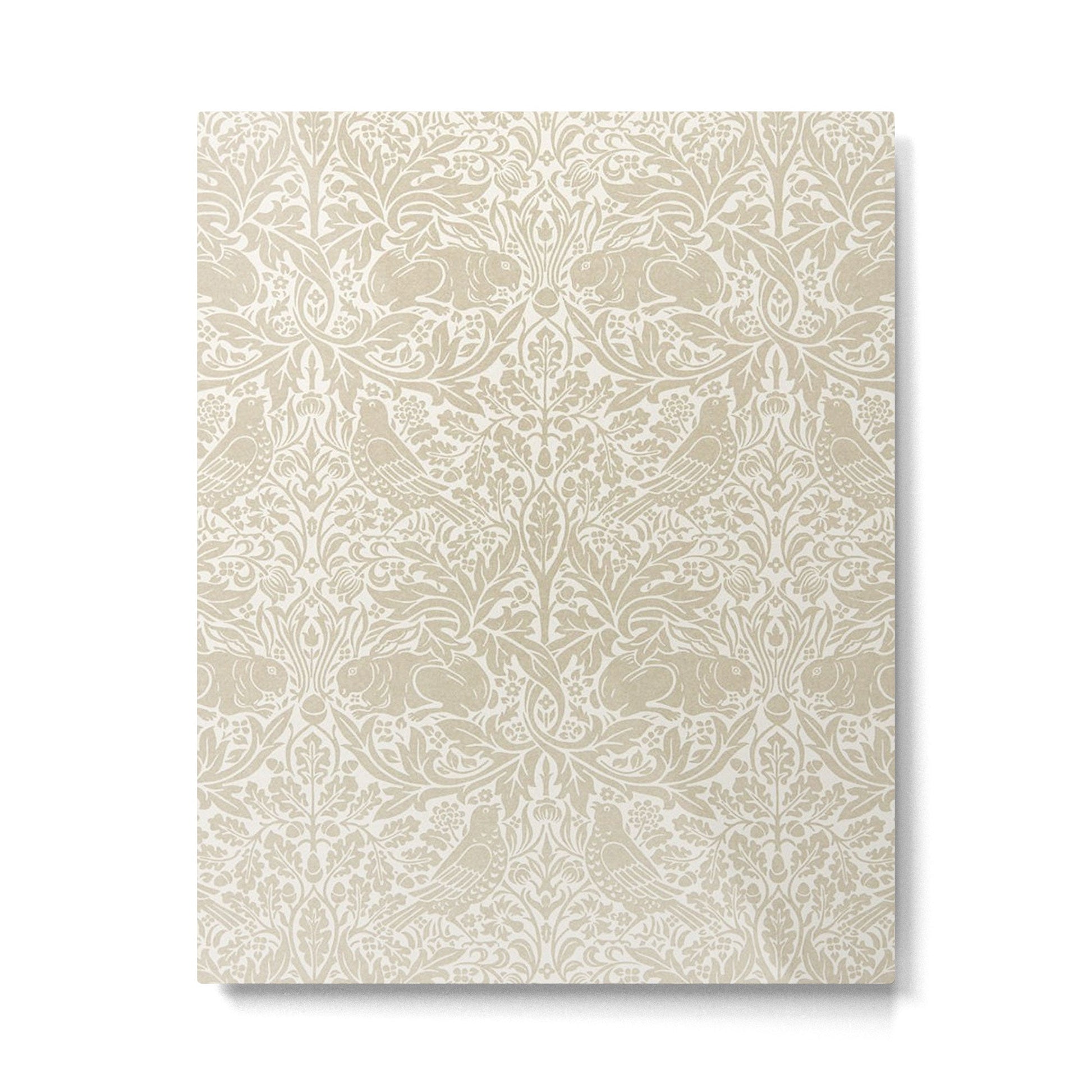 William Morris Brer Rabbit Linen Beige Vintage Pattern Metal Print | TeksDecor