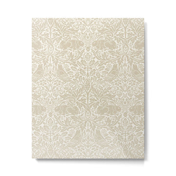 William Morris Brer Rabbit Linen Beige Vintage Pattern Metal Print | TeksDecor