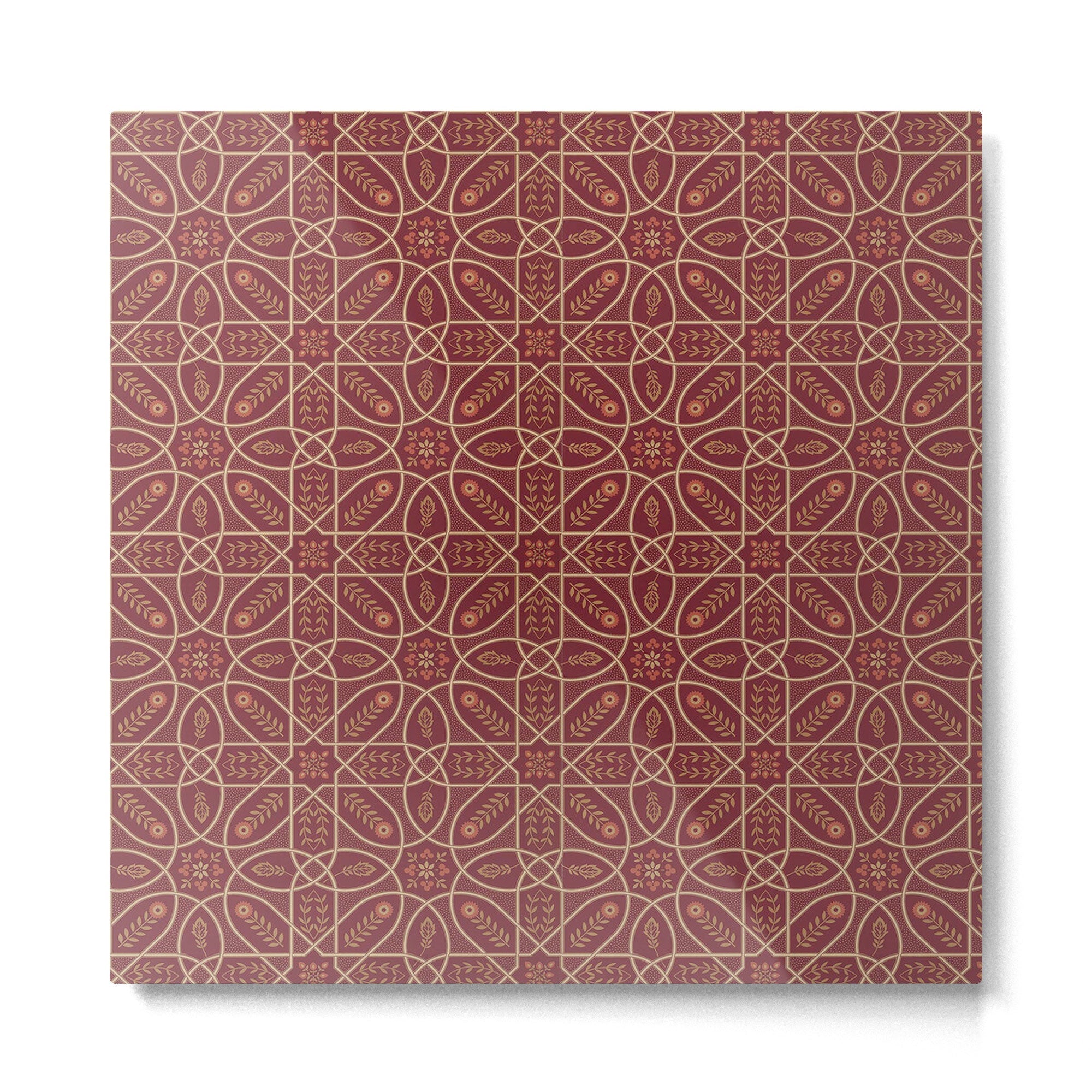 William Morris Brophy Trellis Russet Gold Metal Print | TeksDecor