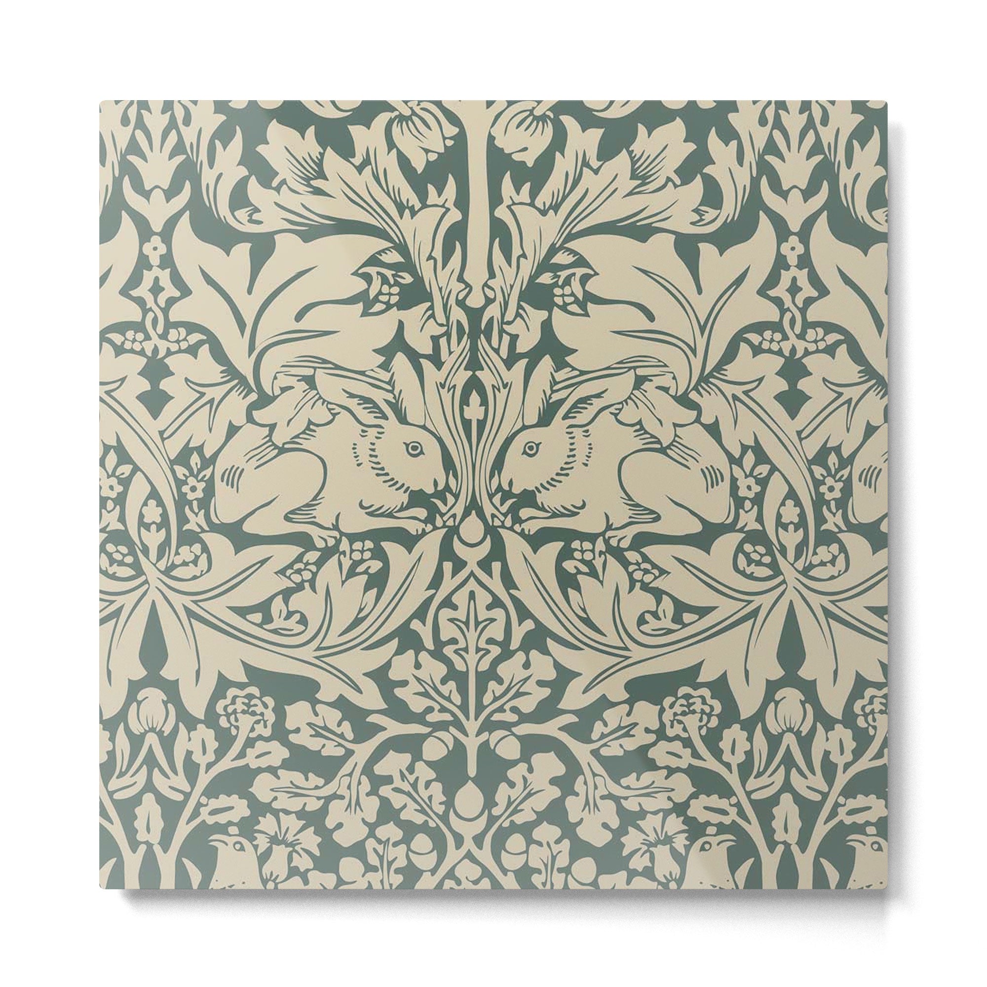 William Morris Brother Rabbit Sage Green Brer Art Metal Print | TeksDecor