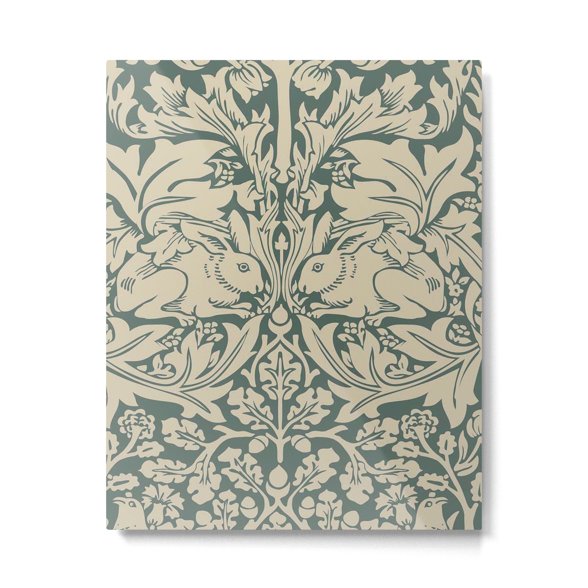 William Morris Brother Rabbit Sage Green Brer Art Metal Print | TeksDecor