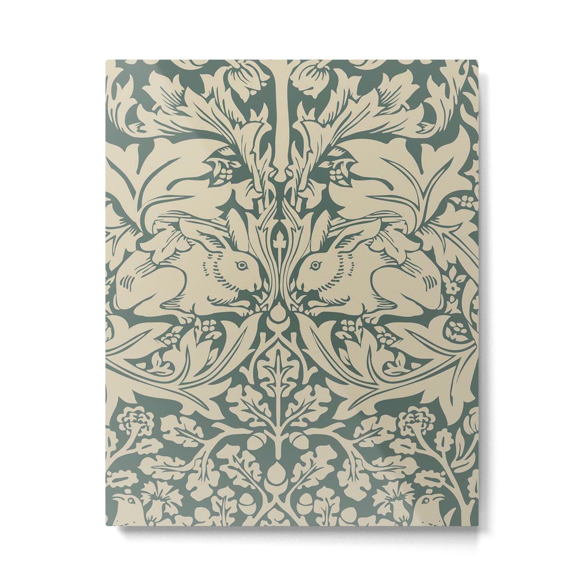 William Morris Brother Rabbit Sage Green Brer Art Metal Print | TeksDecor