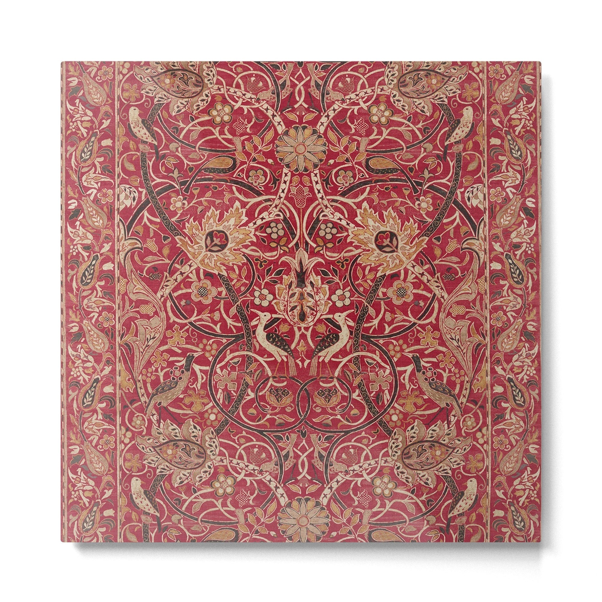 William Morris Bullerswood Red Paprika Gold Vintage Pattern Metal Print | TeksDecor