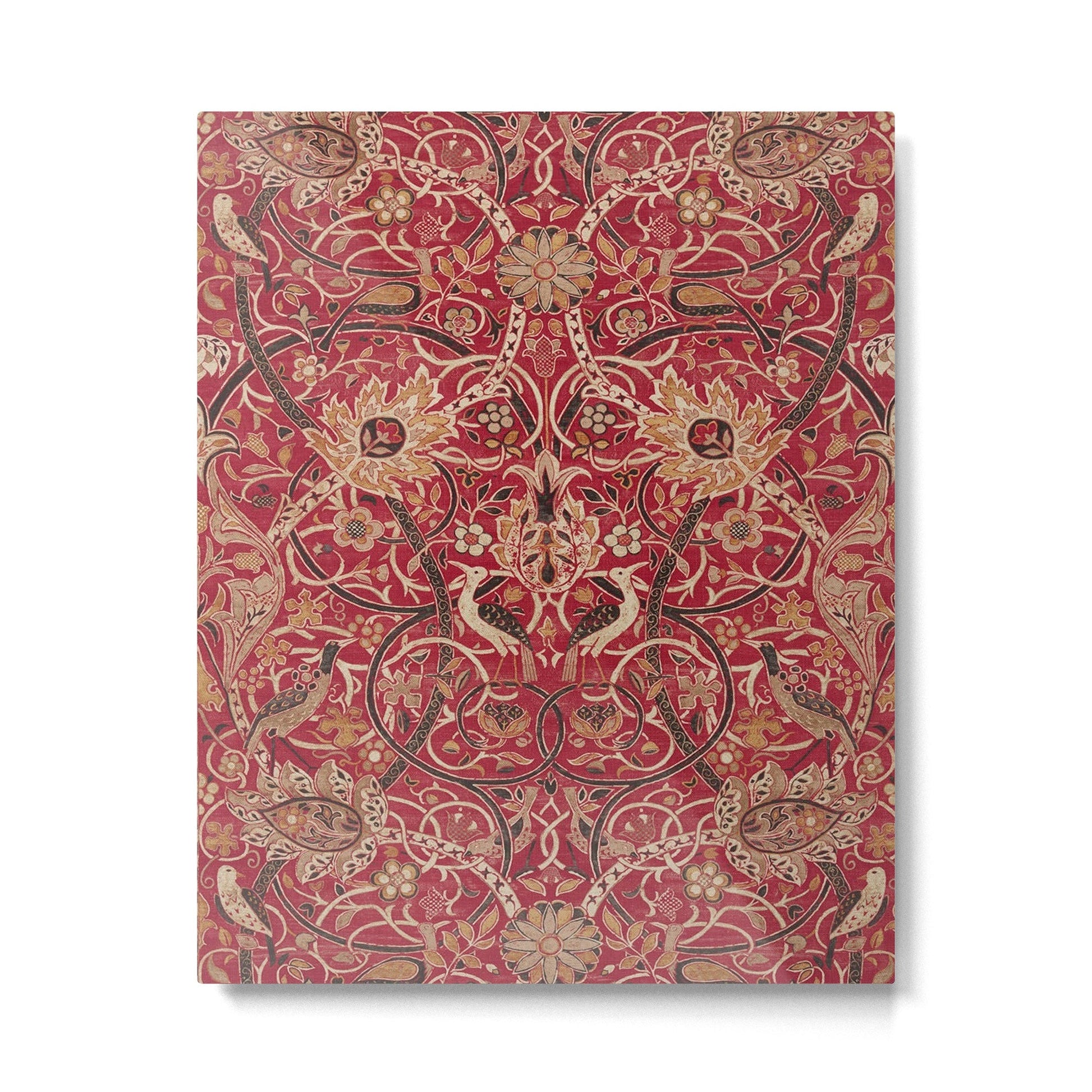 William Morris Bullerswood Red Paprika Gold Vintage Pattern Metal Print | TeksDecor