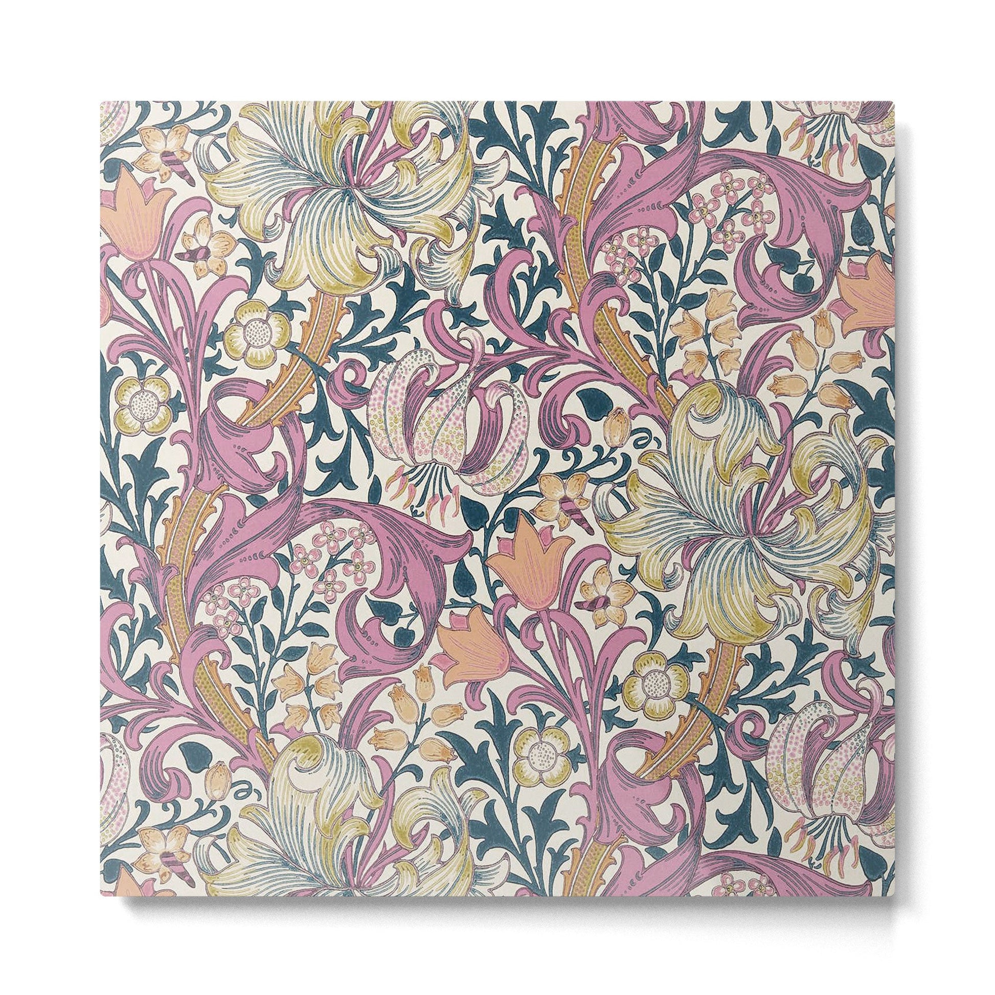 William Morris Golden Lily Enchanting Lilac Peach Metal Print | TeksDecor