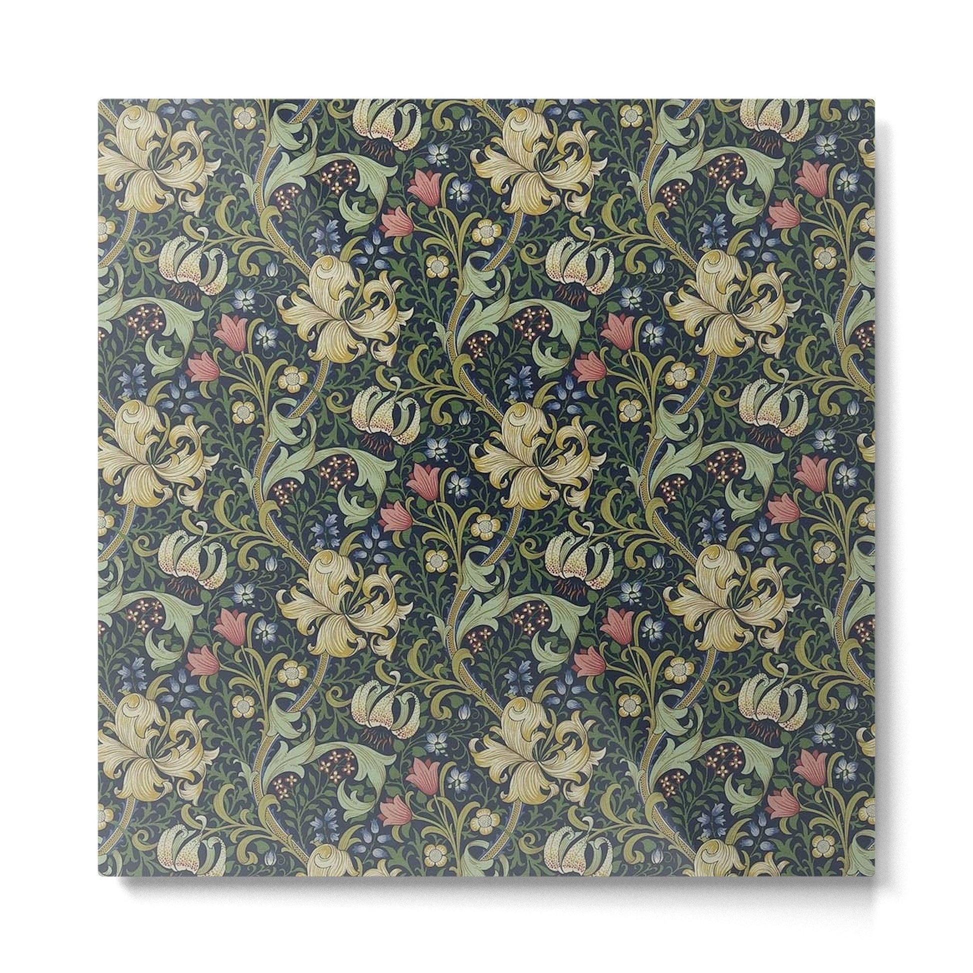 William Morris Golden Lily Midnight Green Vintage Pattern Metal Print | TeksDecor