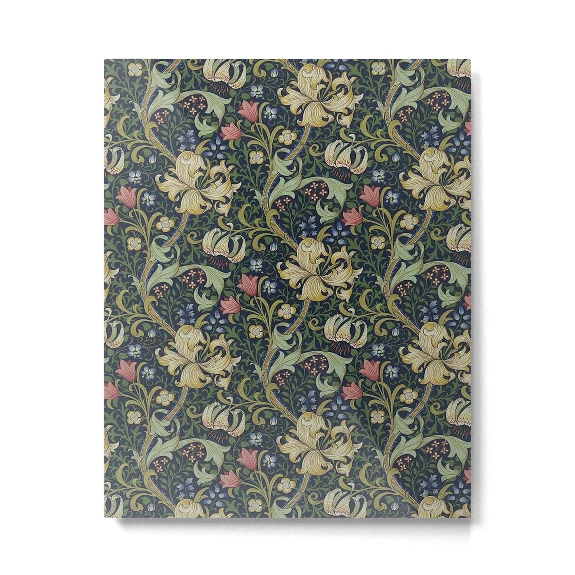 William Morris Golden Lily Midnight Green Vintage Pattern Metal Print | TeksDecor