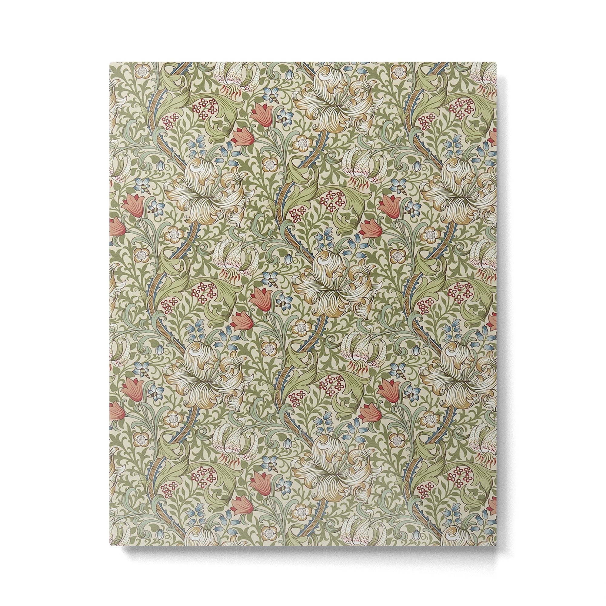 William Morris Golden Lily Minor Green Gold Vintage Pattern  Metal Print | TeksDecor