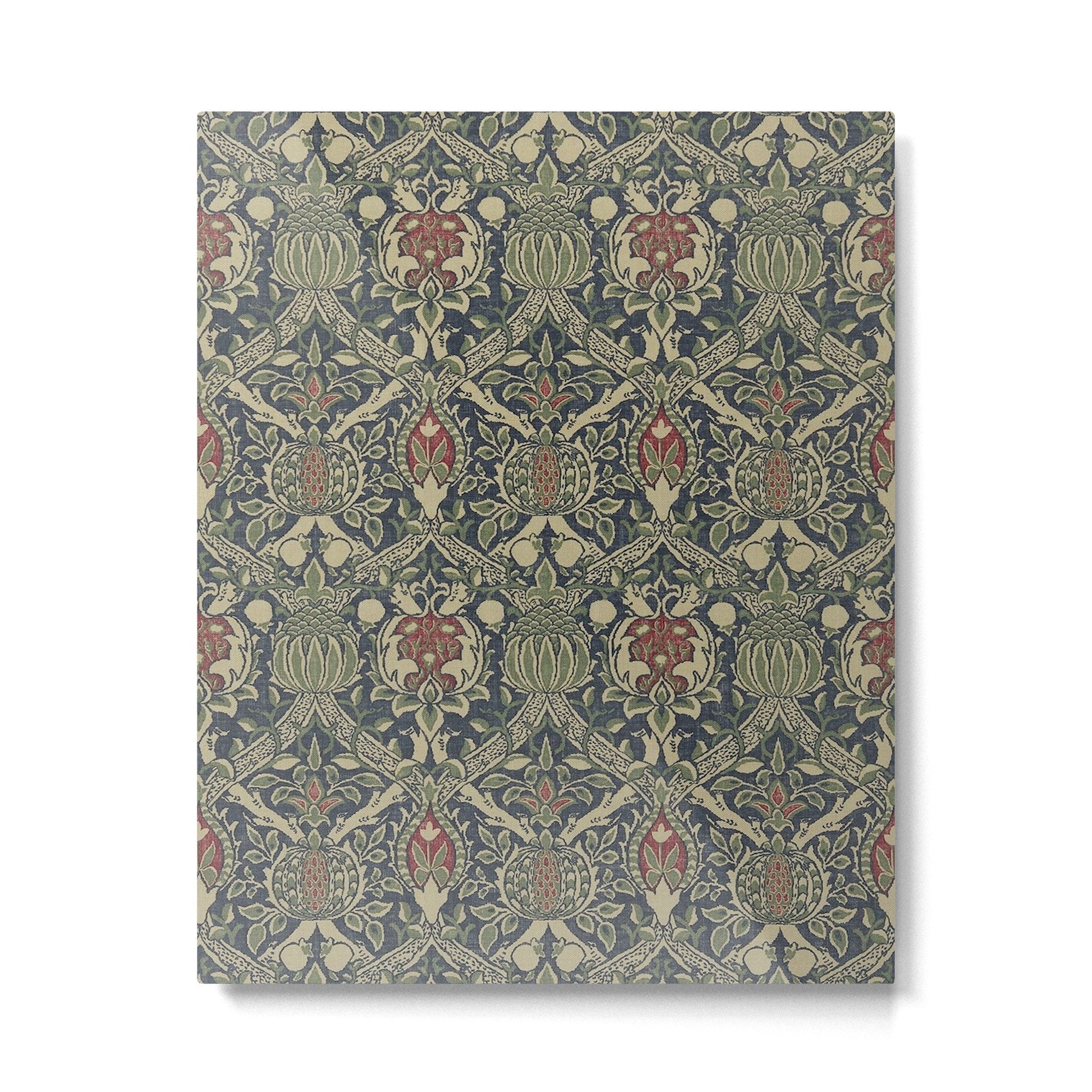 William Morris Granada Blue Indigo Red Vintage Pattern Metal Print | TeksDecor