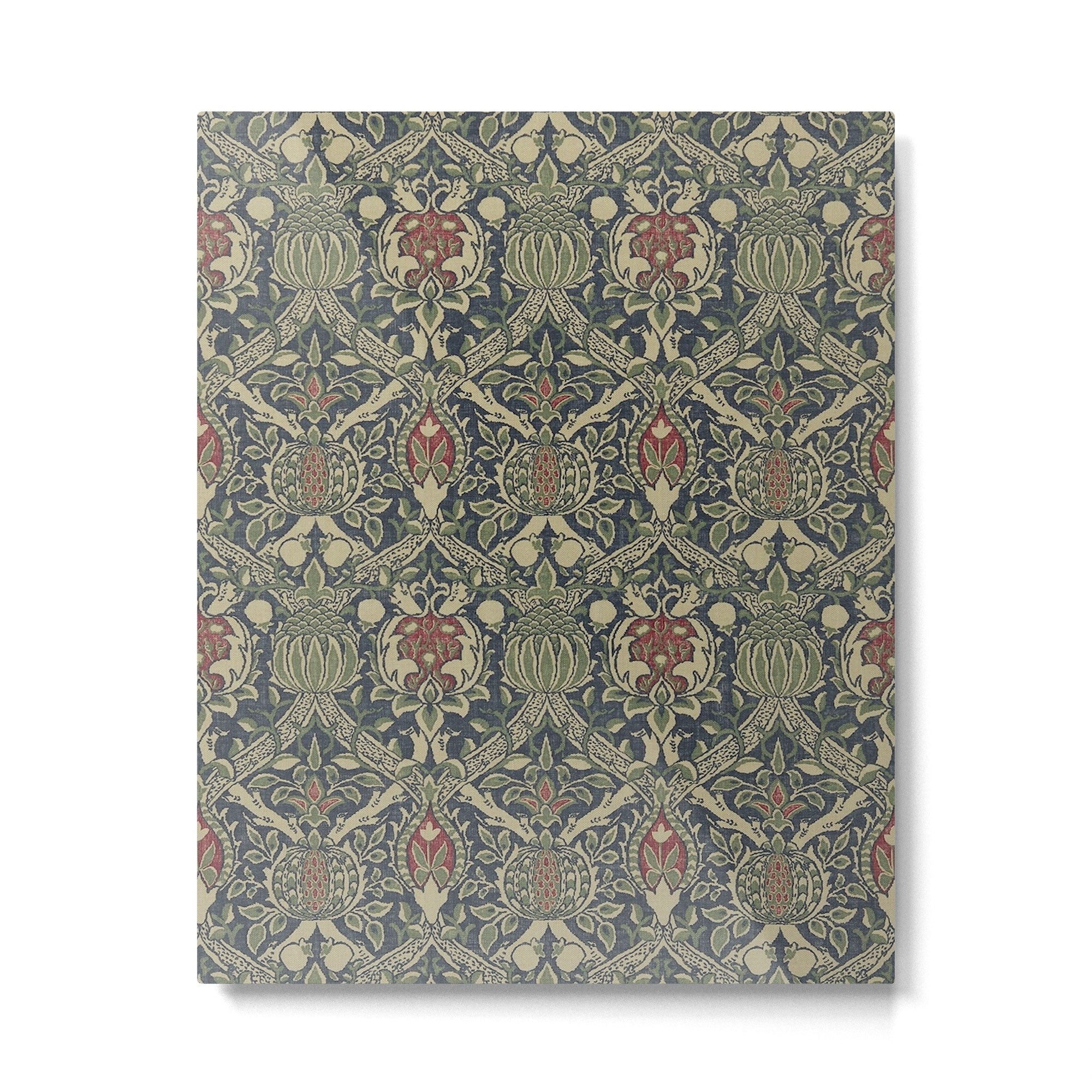 William Morris Granada Blue Indigo Red Vintage Pattern Metal Print | TeksDecor