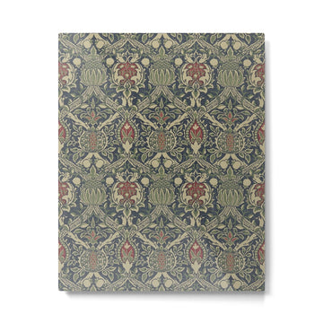 William Morris Granada Blue Indigo Red Vintage Pattern Metal Print | TeksDecor