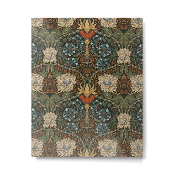 William Morris Honeysuckle and Tulip Forest Chestnut Pattern Metal Print | TeksDecor