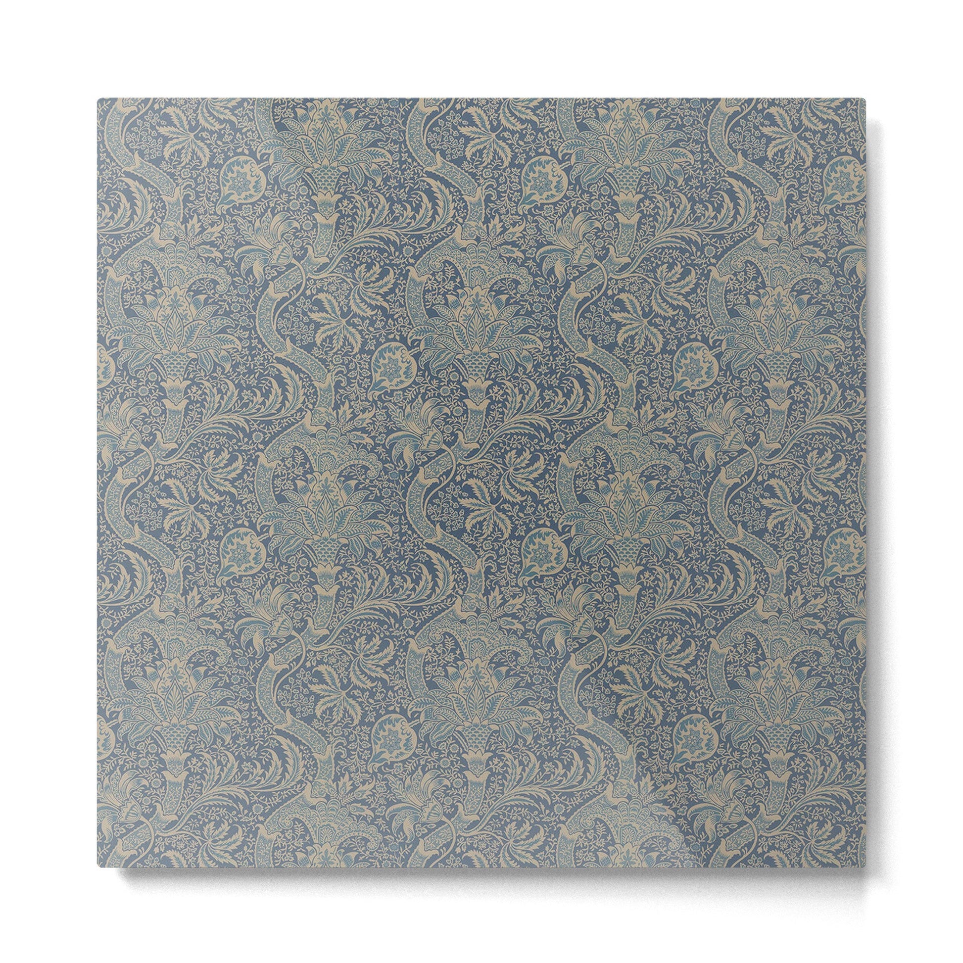 William Morris Indian Peacock Blue Pattern Metal Print | TeksDecor