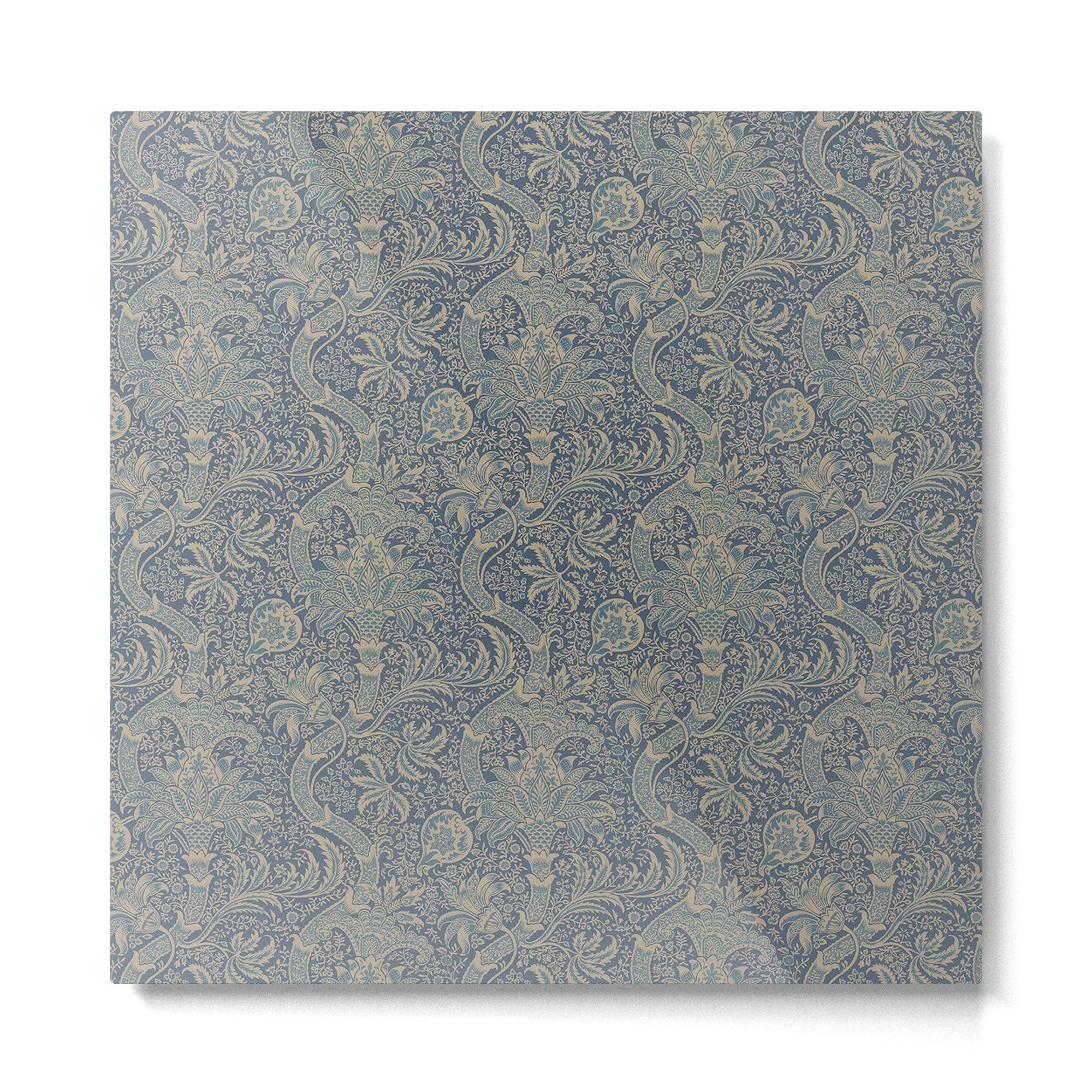 William Morris Indian Peacock Blue Pattern Metal Print | TeksDecor