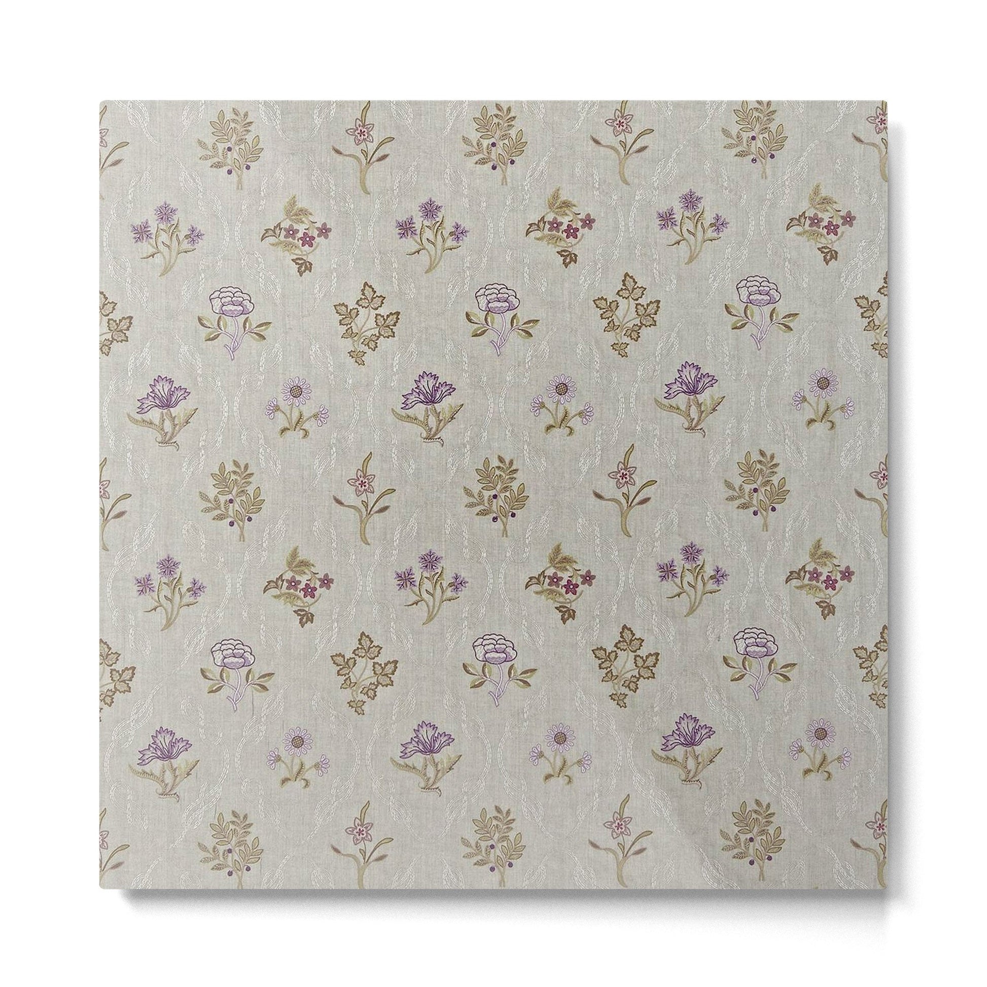 William Morris Kelmscott Trellis Linen Aubergine Metal Print | TeksDecor