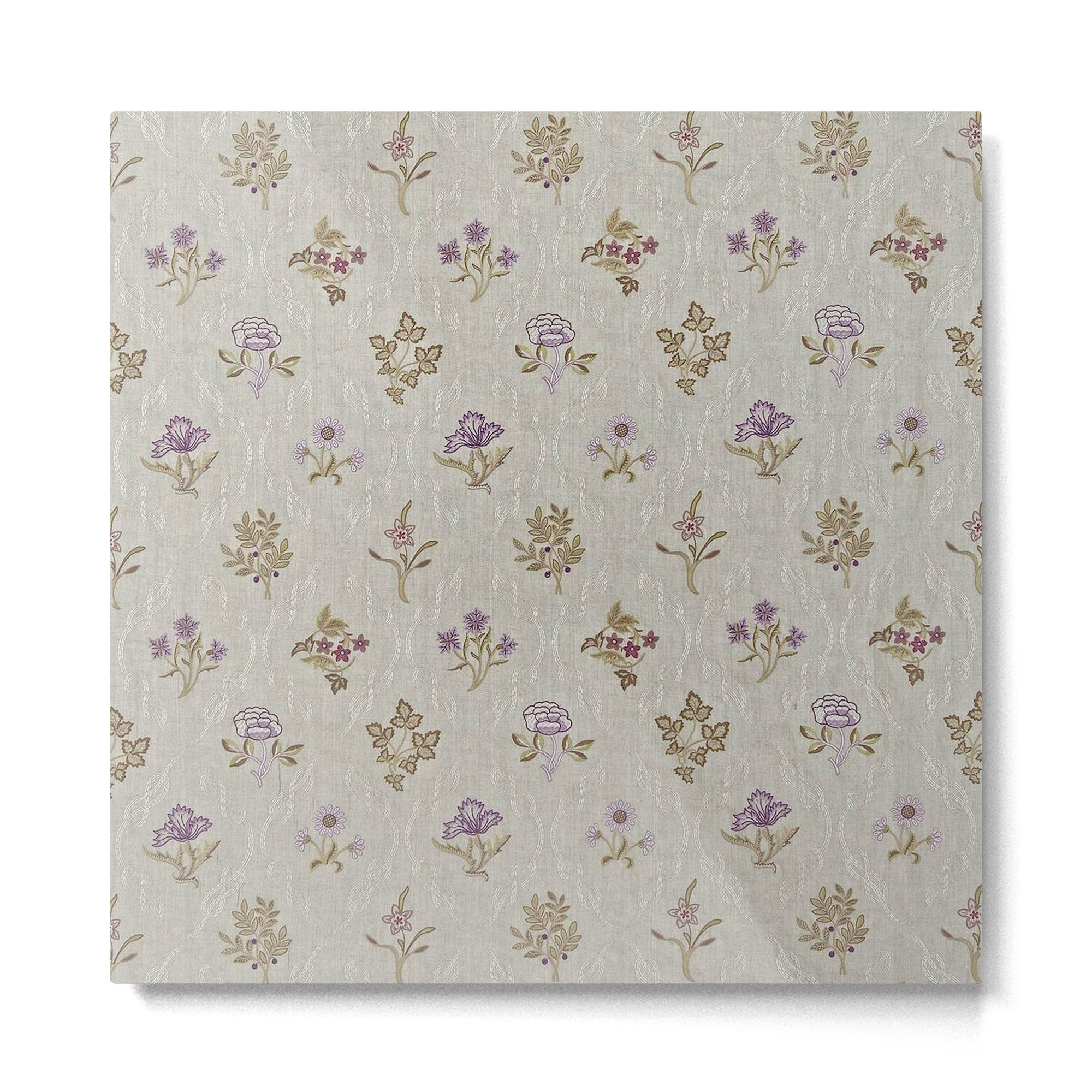 William Morris Kelmscott Trellis Linen Aubergine Metal Print | TeksDecor