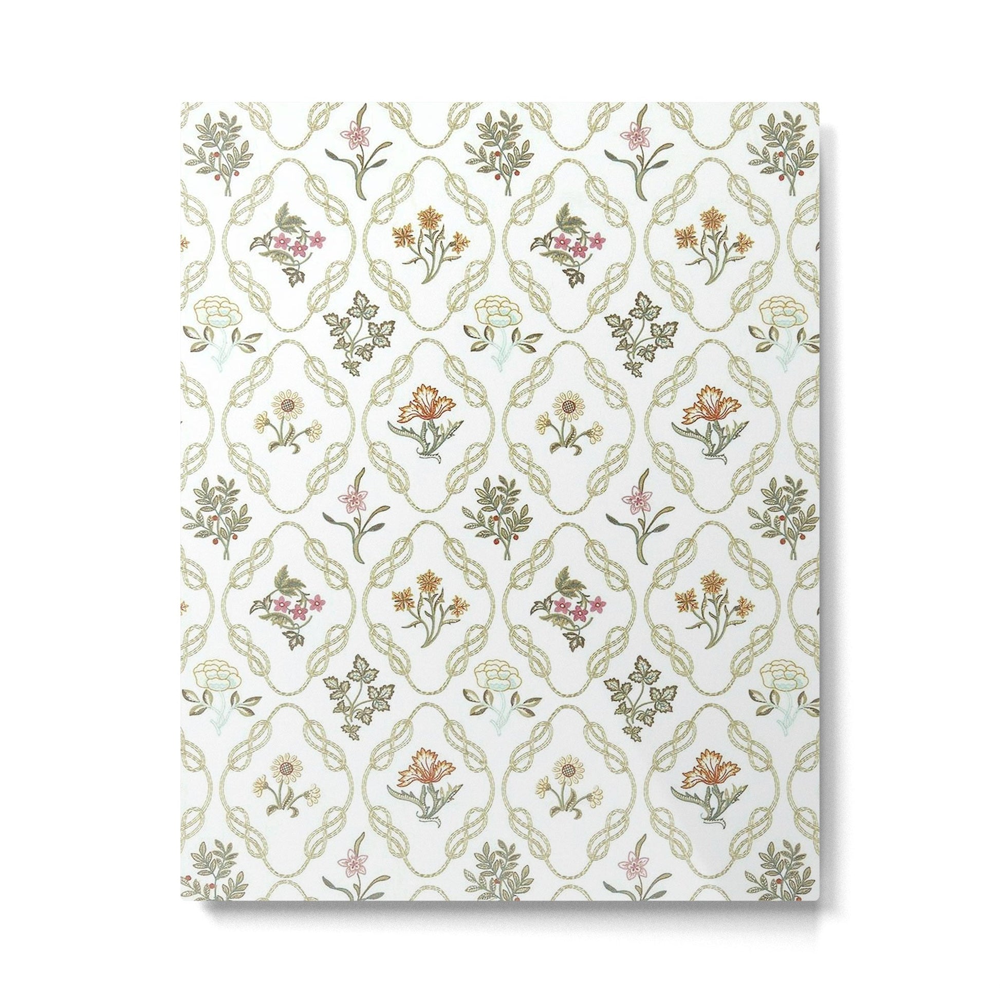 William Morris Kelmscott Trellis Ivory Amber Metal Print | TeksDecor