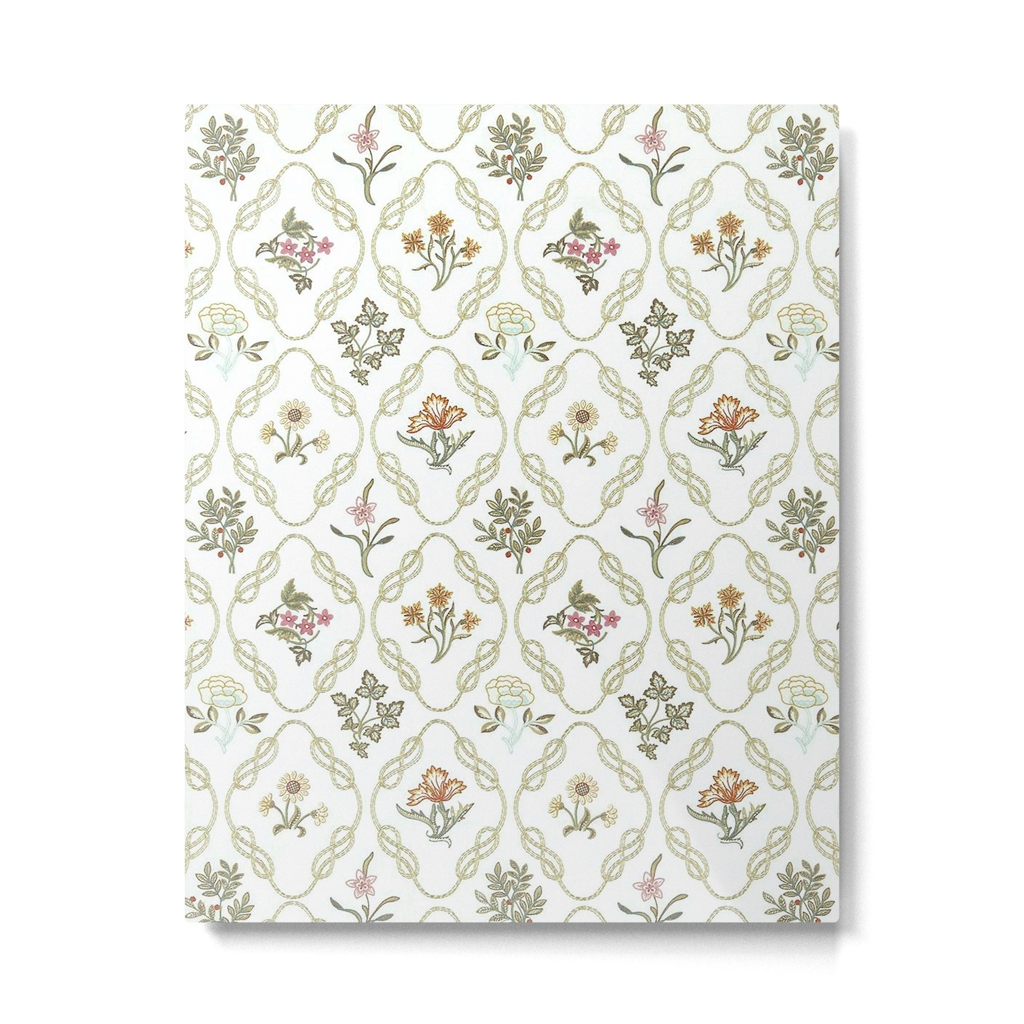 William Morris Kelmscott Trellis Ivory Amber Metal Print | TeksDecor