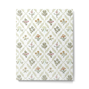 William Morris Kelmscott Trellis Ivory Amber Metal Print | TeksDecor