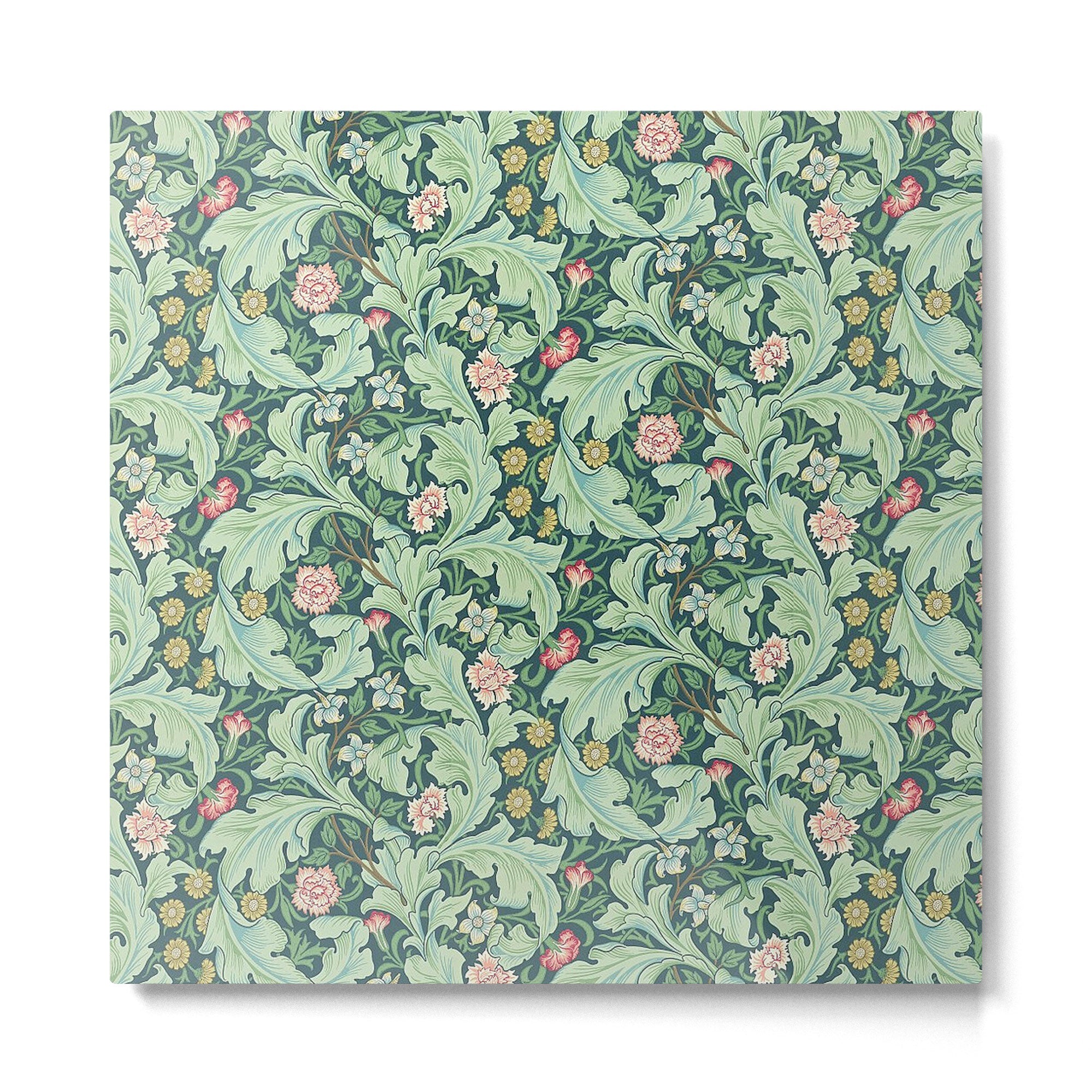 William Morris Leicester Dark Green Multi Metal Print | TeksDecor