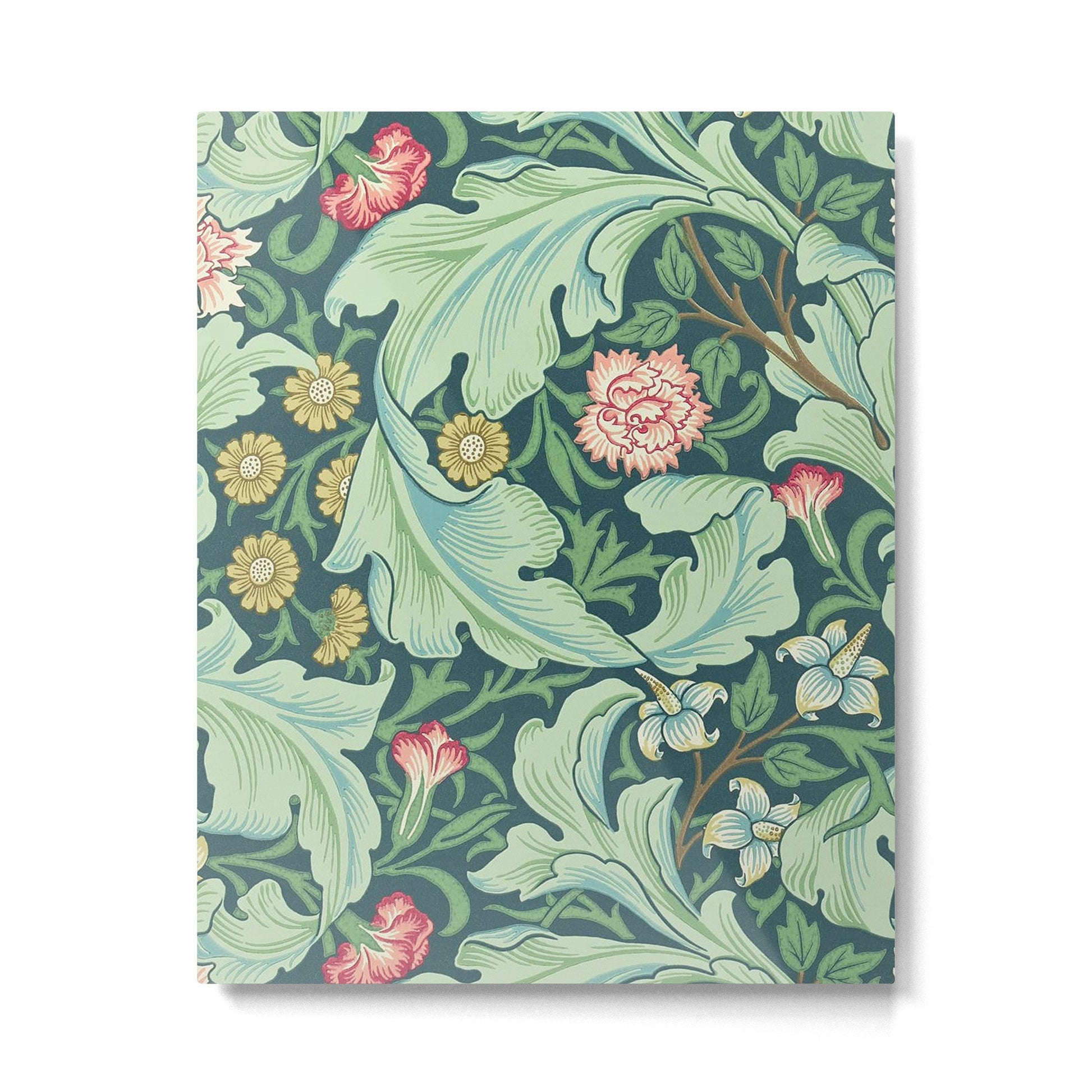 William Morris Leicester Green Floral Botanical Vintage Pattern Metal Print | TeksDecor