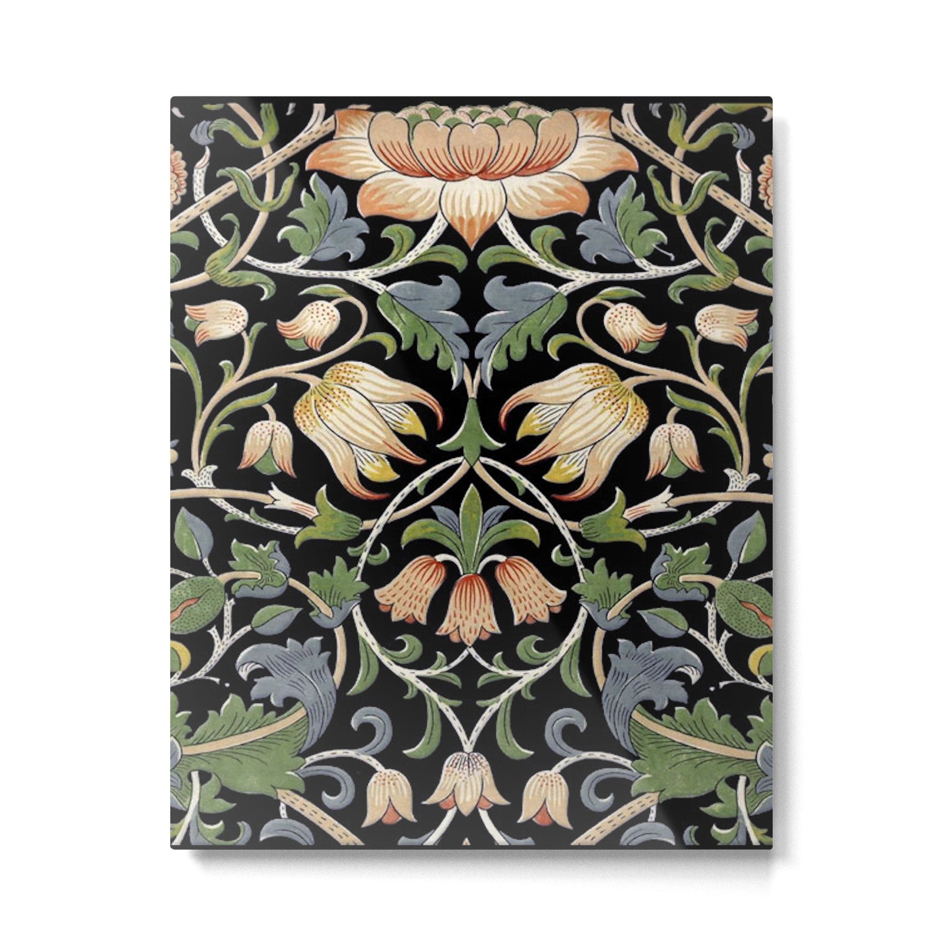 William Morris Lodden Border Midnight Indigo Metal Print | TeksDecor