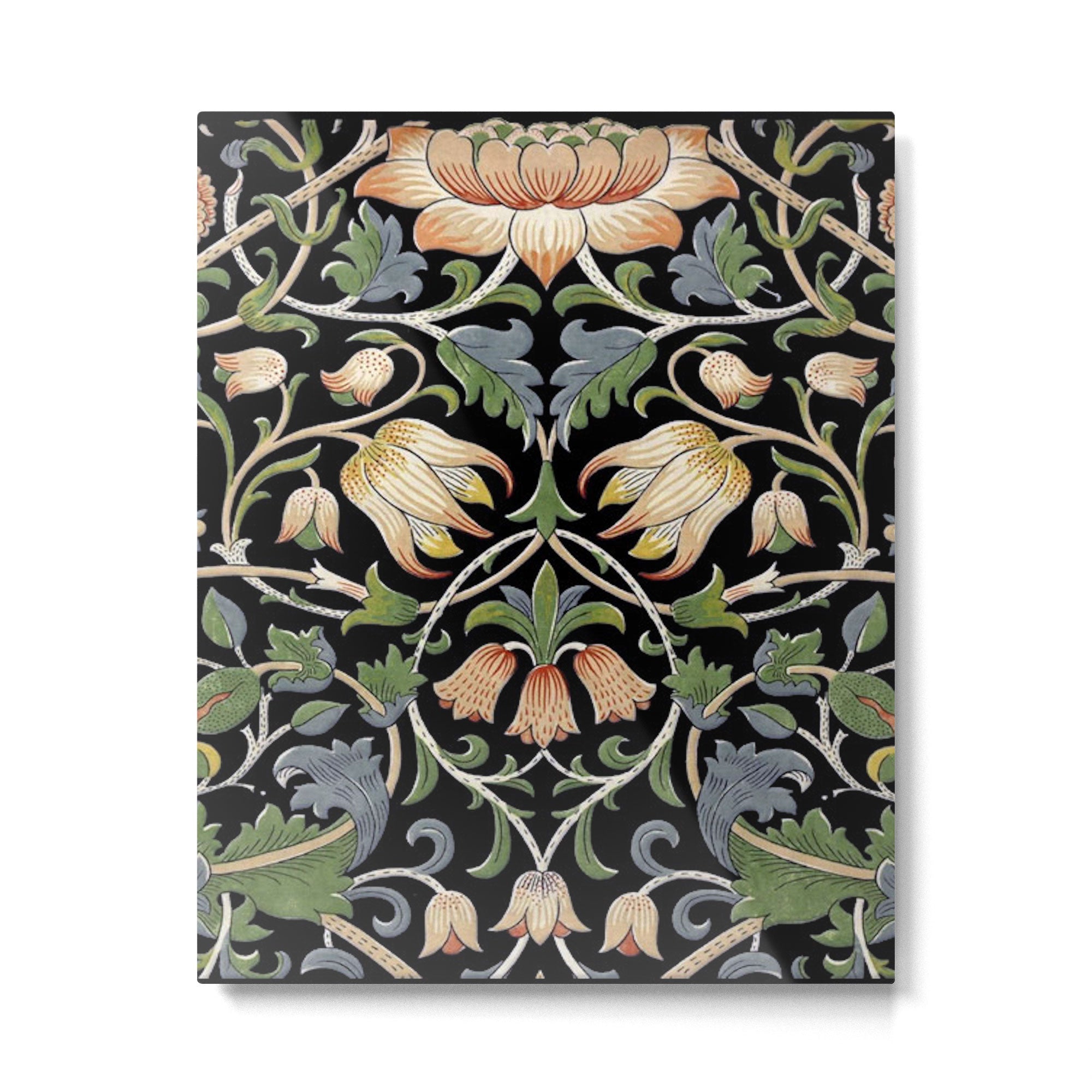 William Morris Lodden Border Midnight Indigo Metal Print | TeksDecor