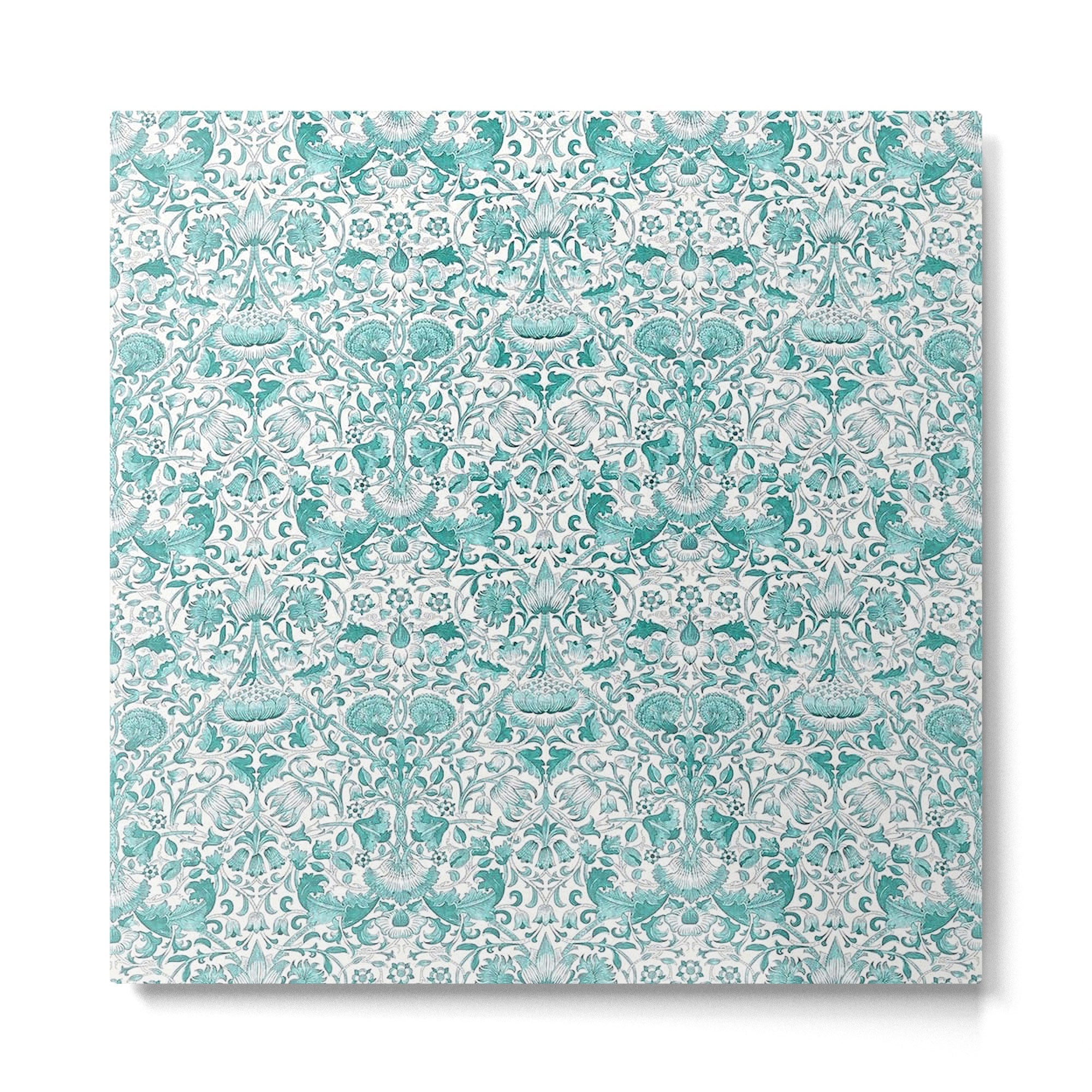 William Morris Lodden Turquoise White Metal Print | TeksDecor