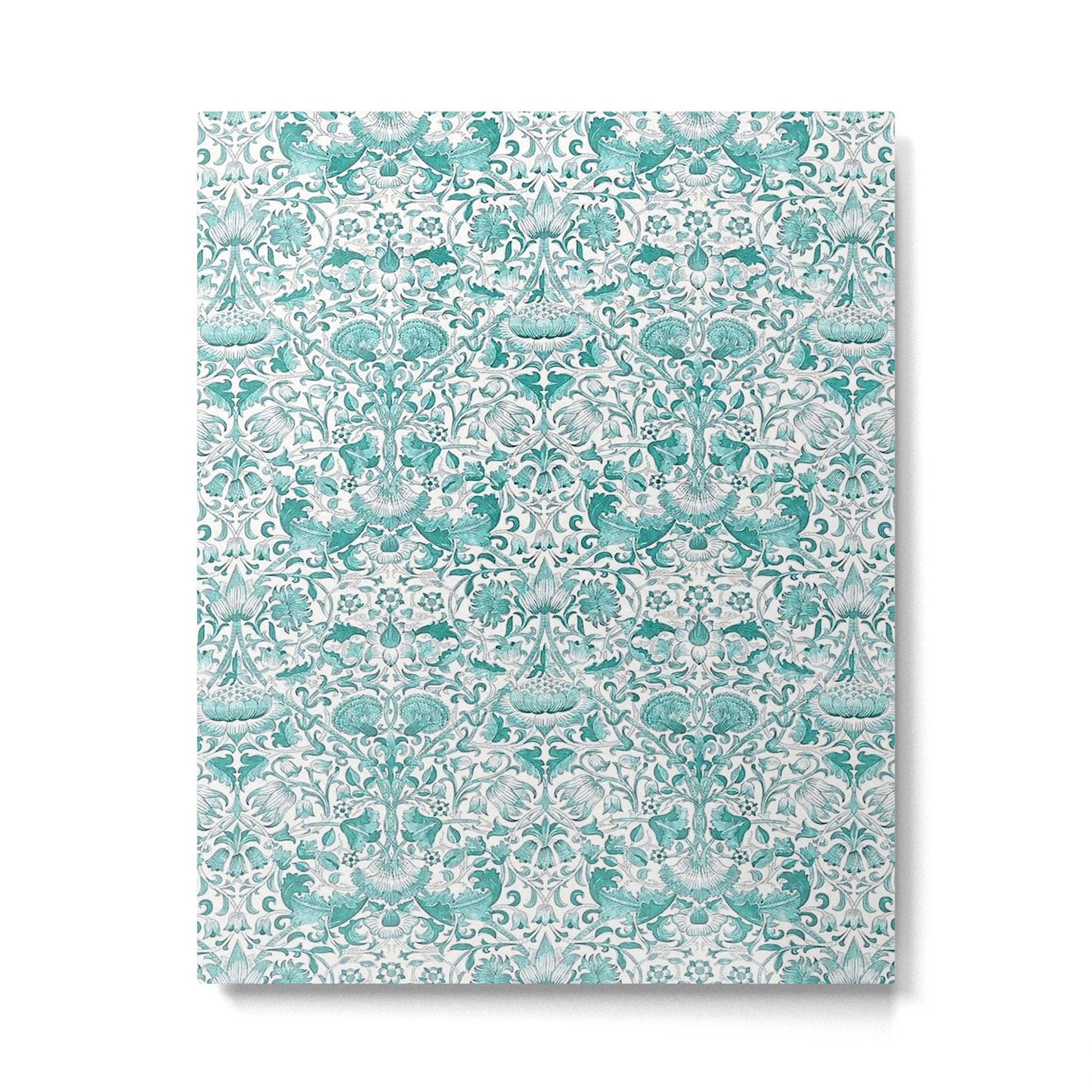 William Morris Lodden Turquoise White Metal Print | TeksDecor