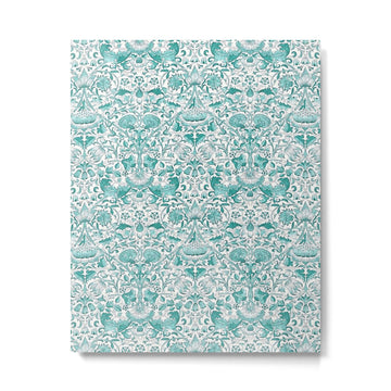 William Morris Lodden Turquoise White Metal Print | TeksDecor