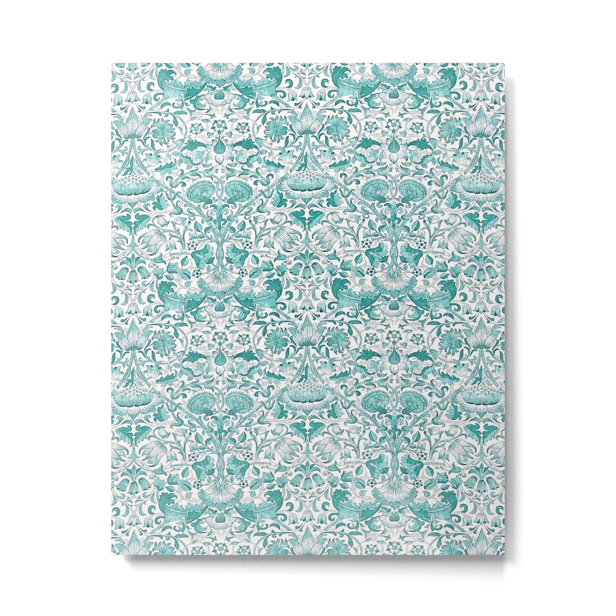 William Morris Lodden Turquoise White Metal Print | TeksDecor