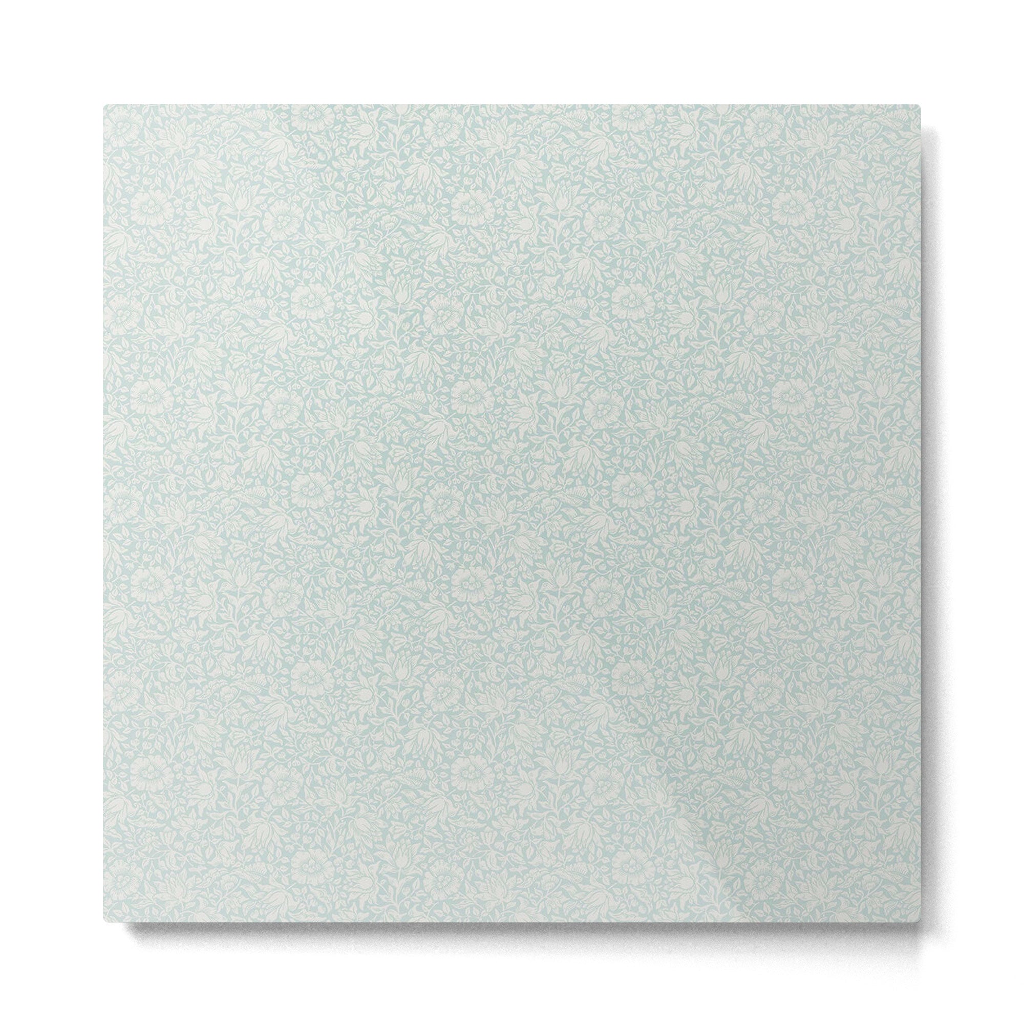 William Morris Mallow Chalk Duck Egg Blue Metal Print | TeksDecor