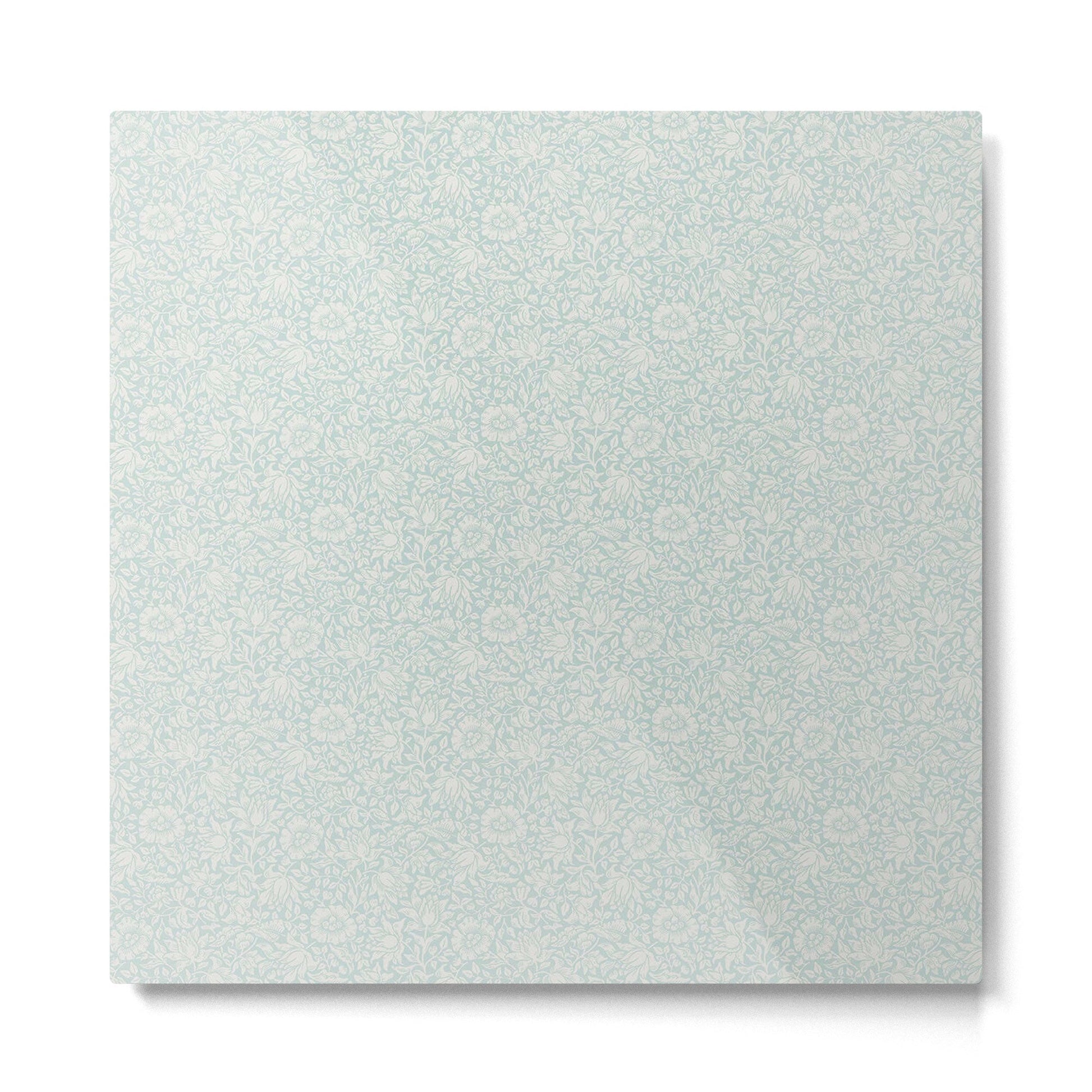 William Morris Mallow Chalk Duck Egg Blue Metal Print | TeksDecor