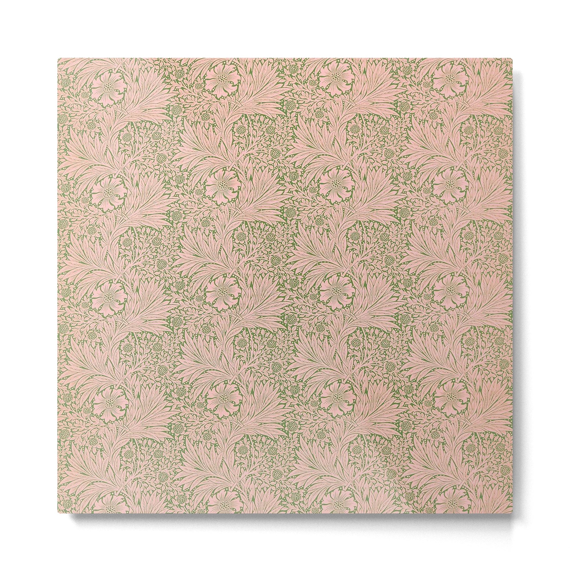 William Morris Marigold Olive Pink Metal Print | TeksDecor