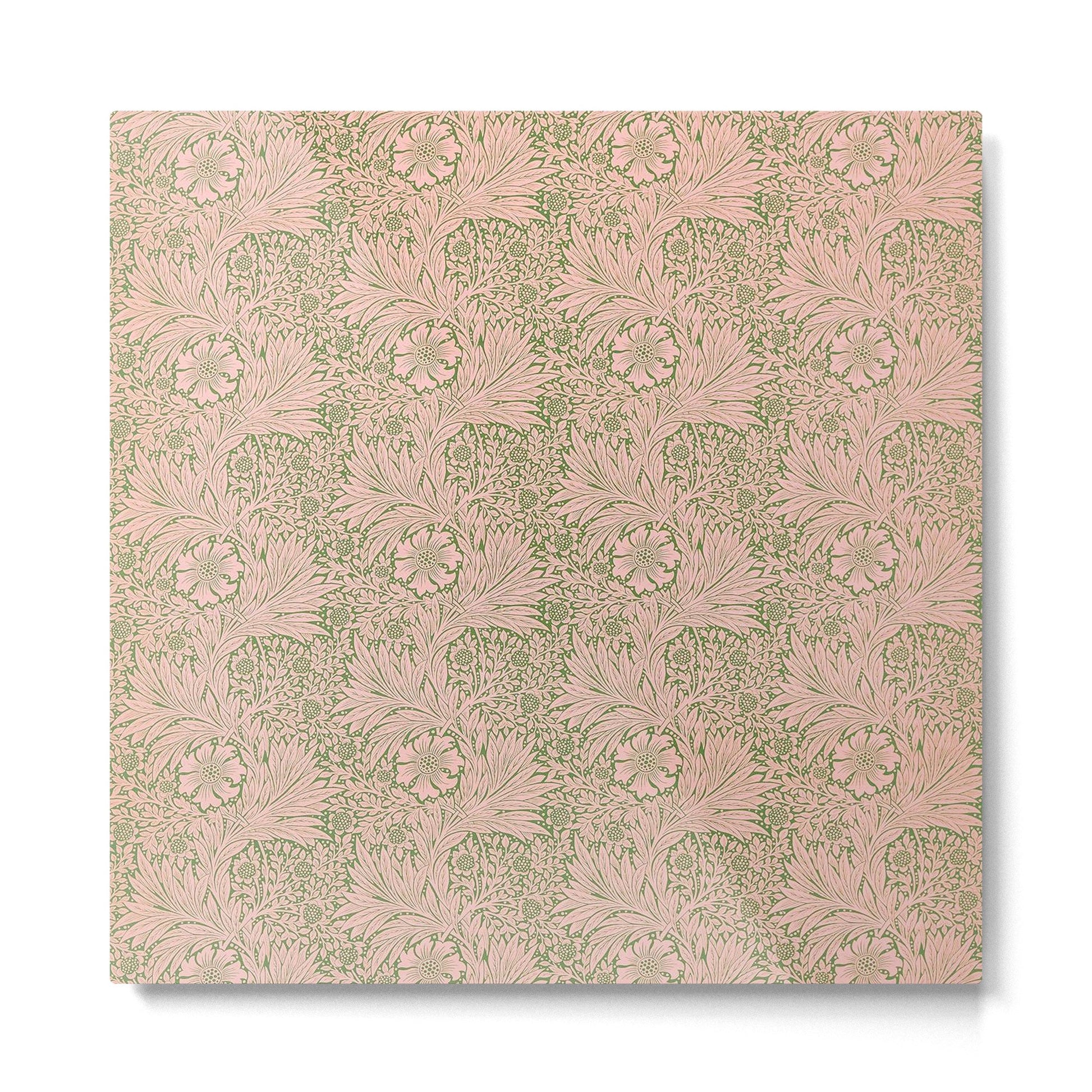 William Morris Marigold Olive Pink Metal Print | TeksDecor