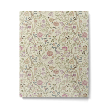 William Morris Mary Isobel Pink Rose Artichoke Vintage Floral Pattern Metal Print | TeksDecor