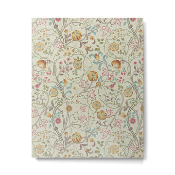 William Morris Mary Isobel Russet Taupe Vintage Floral Pattern Metal Print | TeksDecor