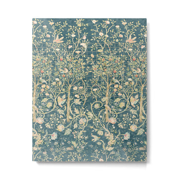 William Morris Melsetter Trellis Teal Botanical Birds Art Metal Print | TeksDecor