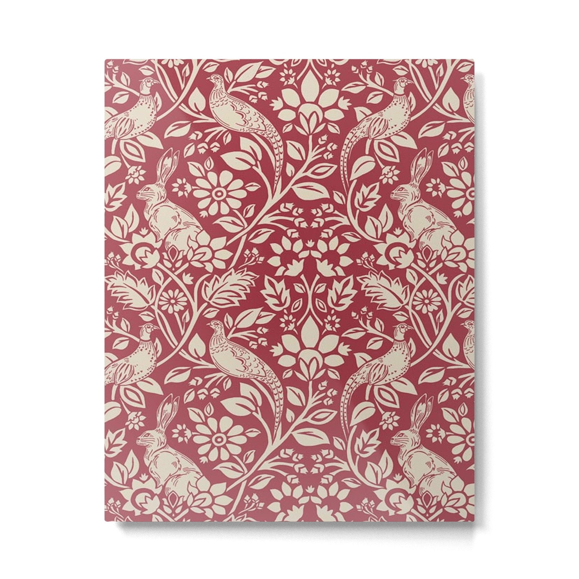William Morris Merton Brer Rabbit Madder Red Pattern Metal Print | TeksDecor