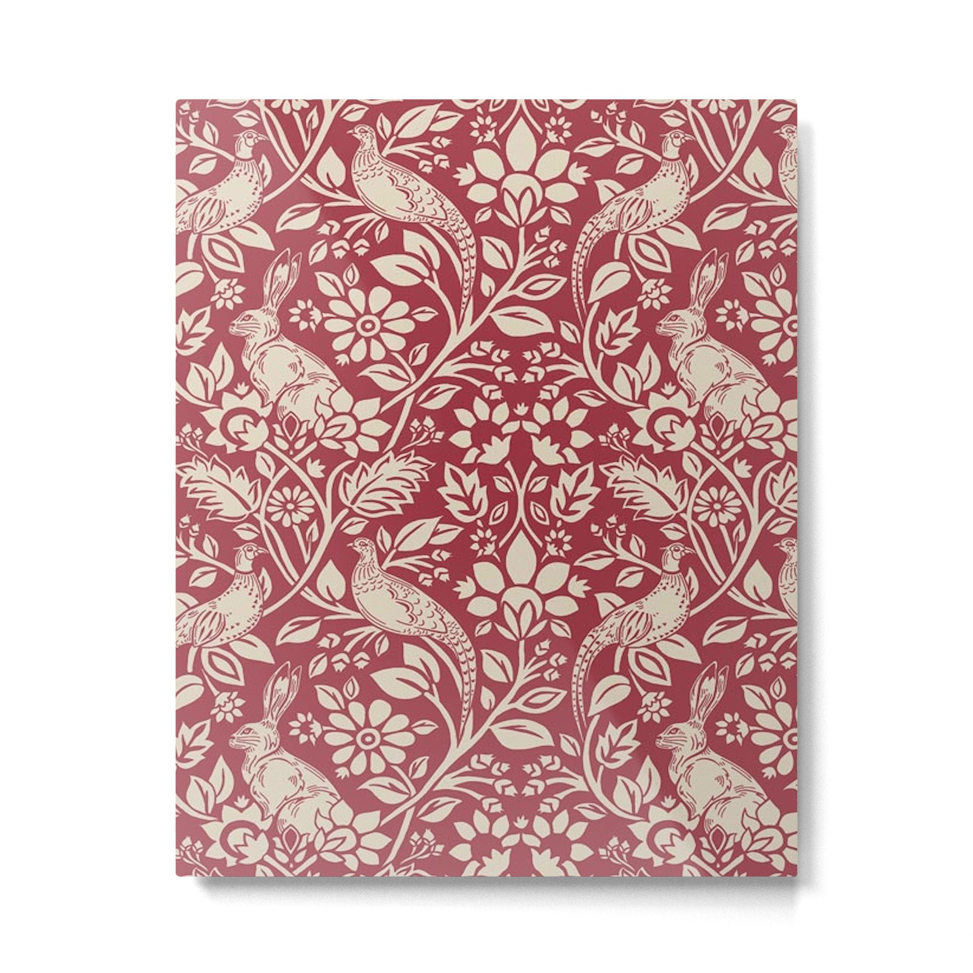 William Morris Merton Brer Rabbit Madder Red Pattern Metal Print | TeksDecor