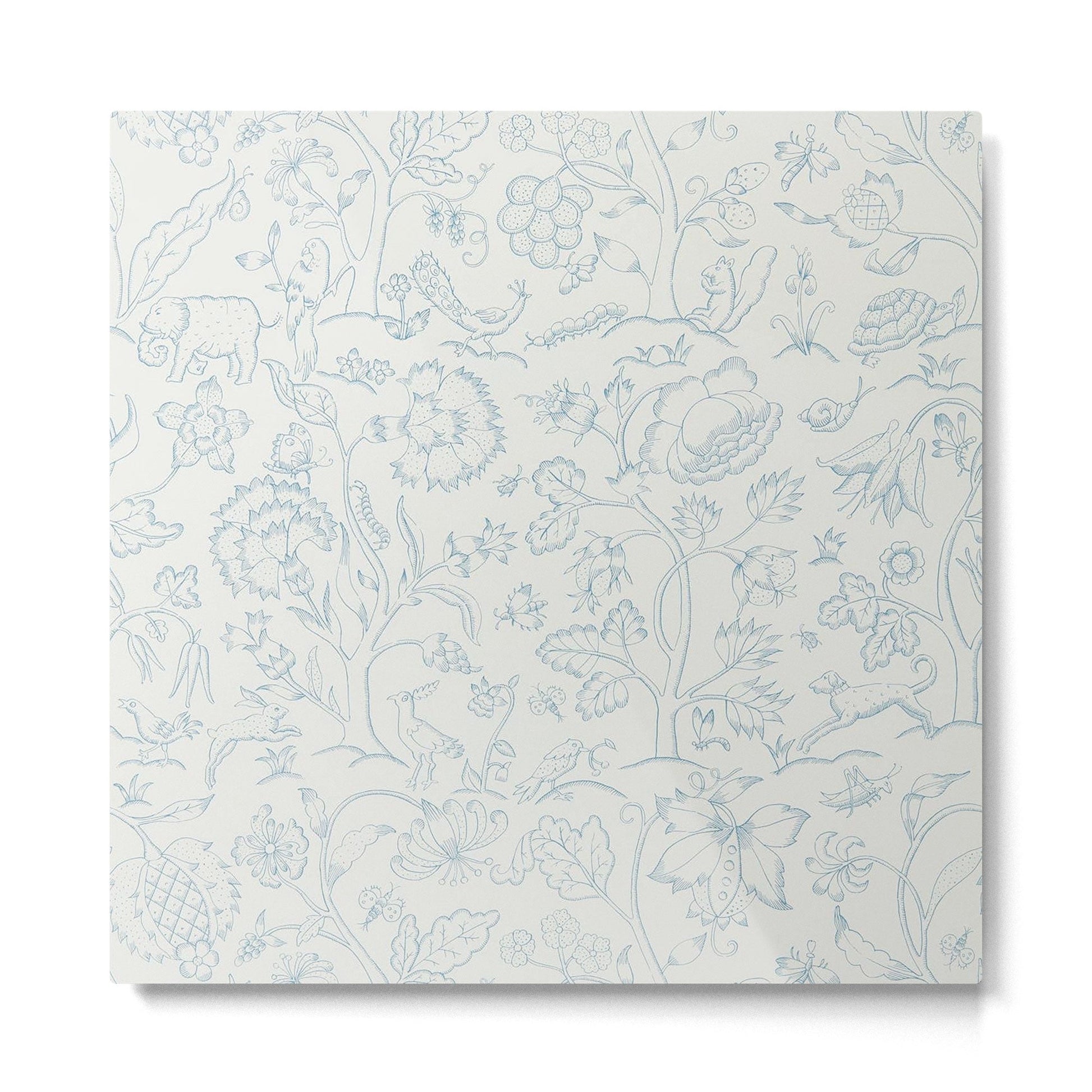 William Morris Middlemore Blue Cornflower Chalk Pattern Metal Print | TeksDecor
