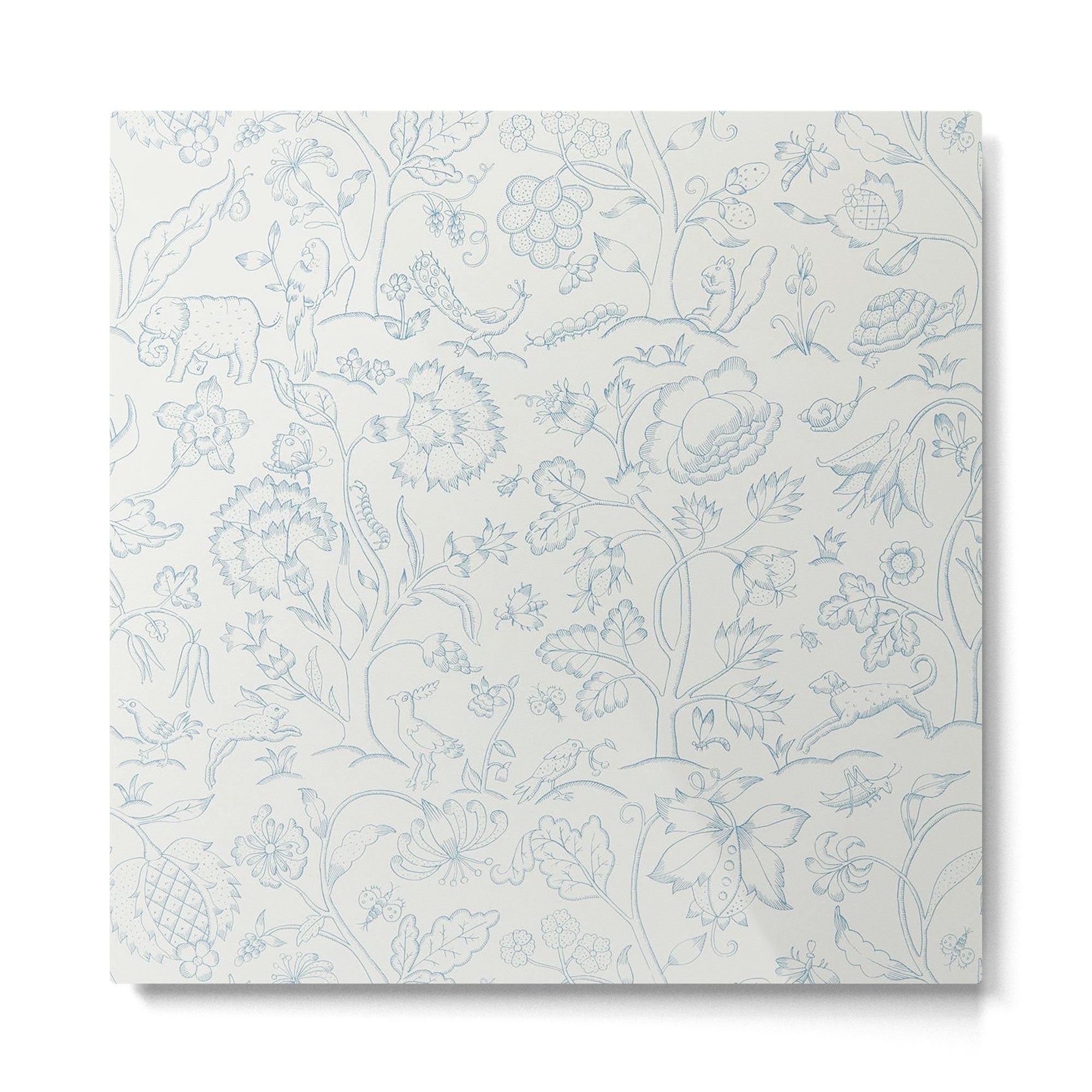 William Morris Middlemore Blue Cornflower Chalk Pattern Metal Print | TeksDecor