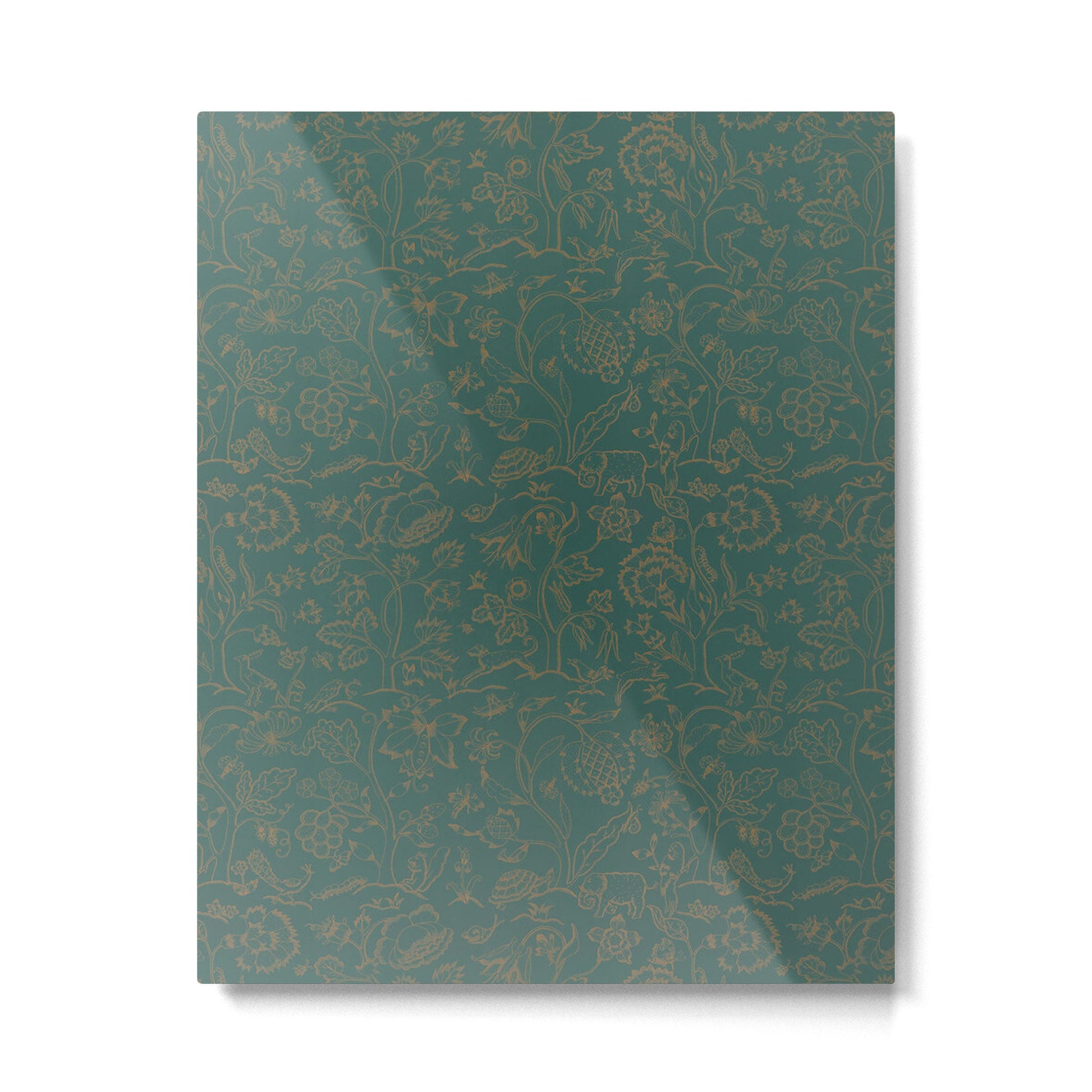 William Morris Middlemore Green Moss Gold Pattern Metal Print | TeksDecor