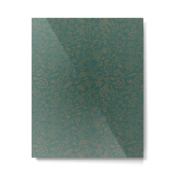 William Morris Middlemore Green Moss Gold Pattern Metal Print | TeksDecor